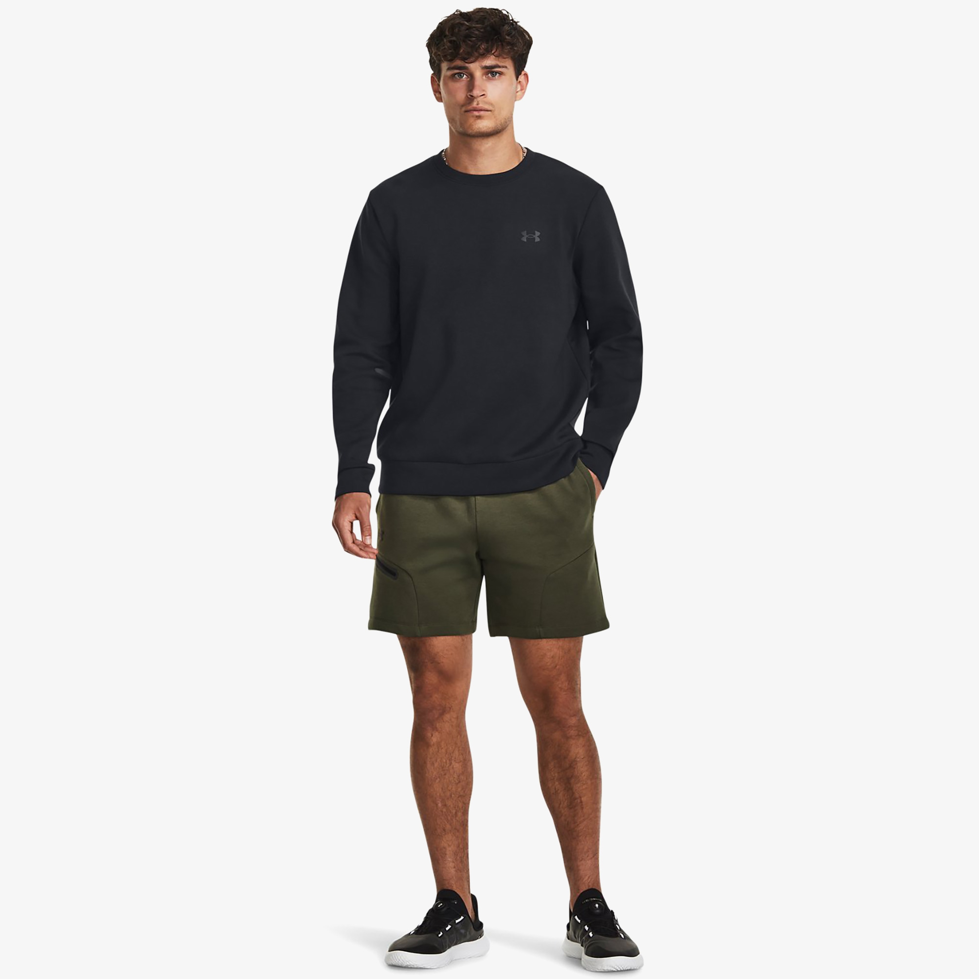 Under Armour Unstoppable Fleece Erkek Siyah Sweatshirt