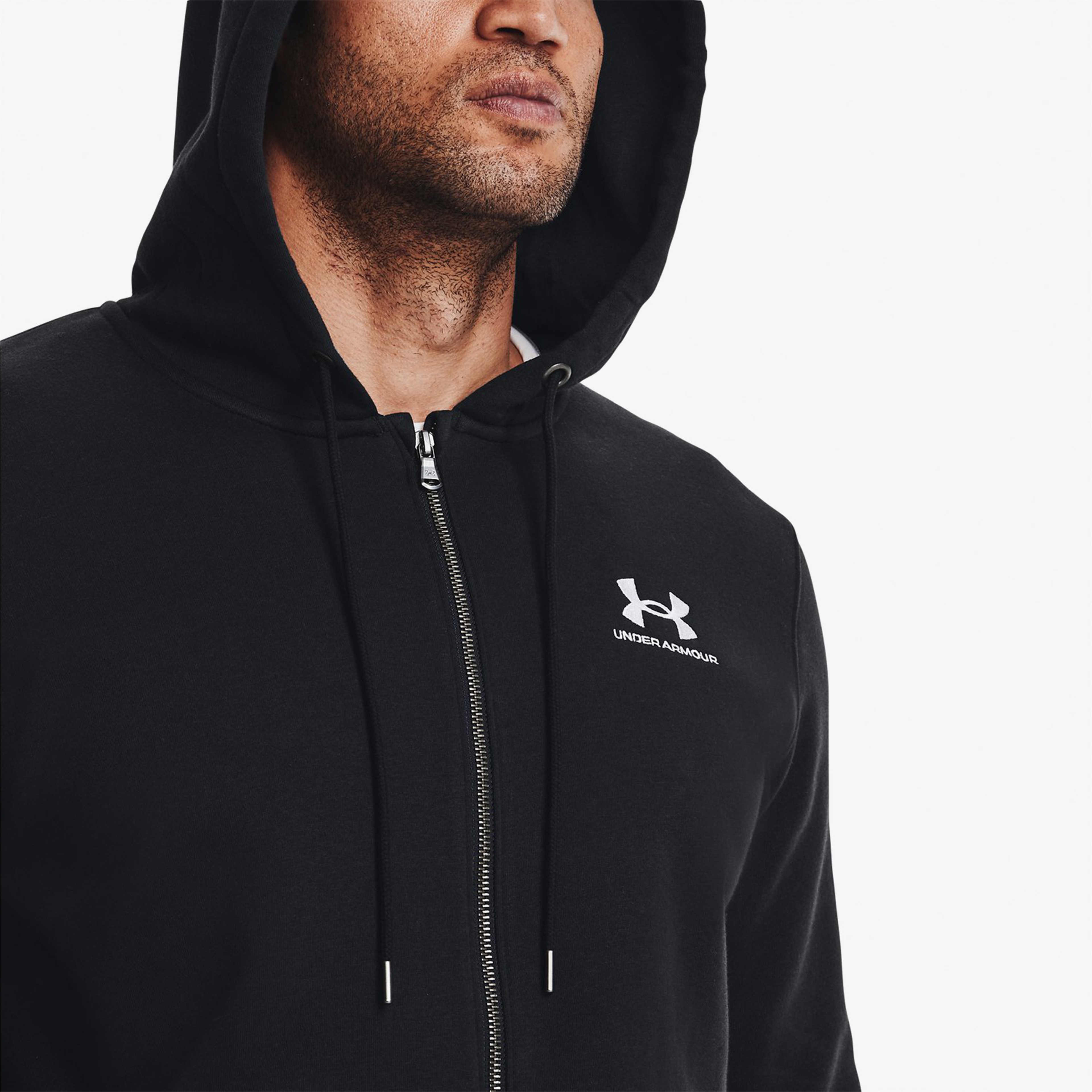Under Armour Icon Fleece Full Zipped Erkek Siyah Sweatshirt