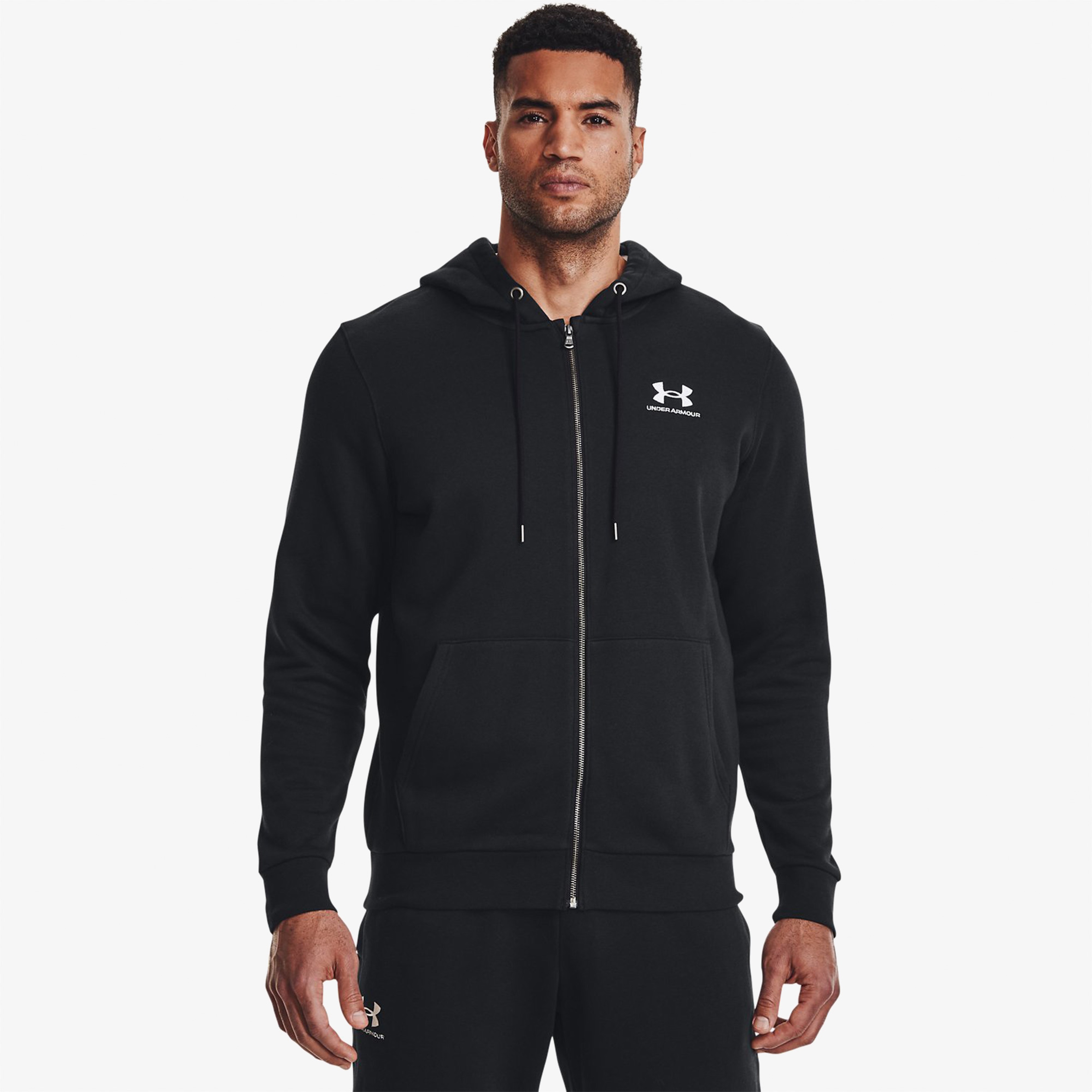 Under Armour Icon Fleece Full Zipped Erkek Siyah Sweatshirt