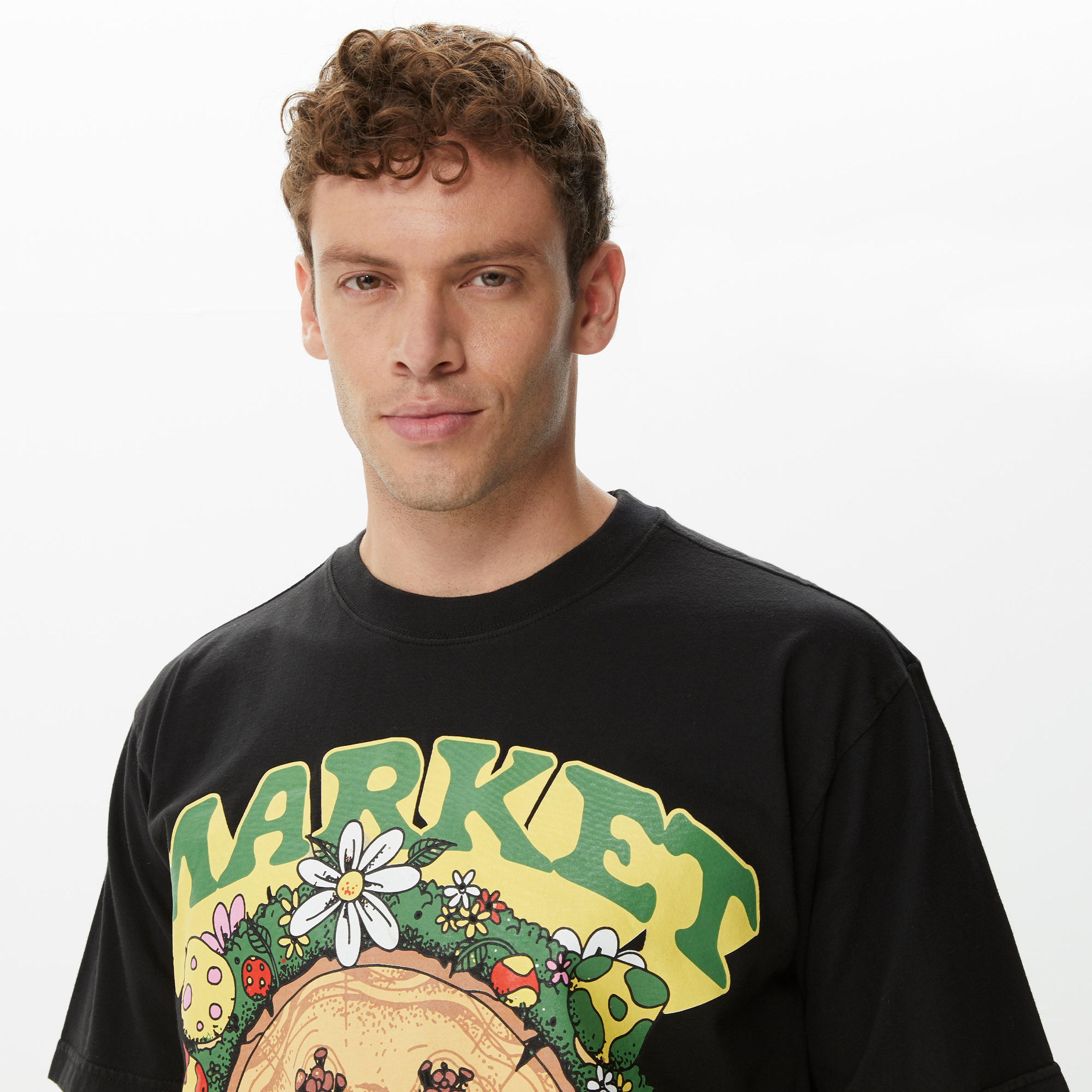 Market Smiley Decomposition Erkek Siyah T-Shirt