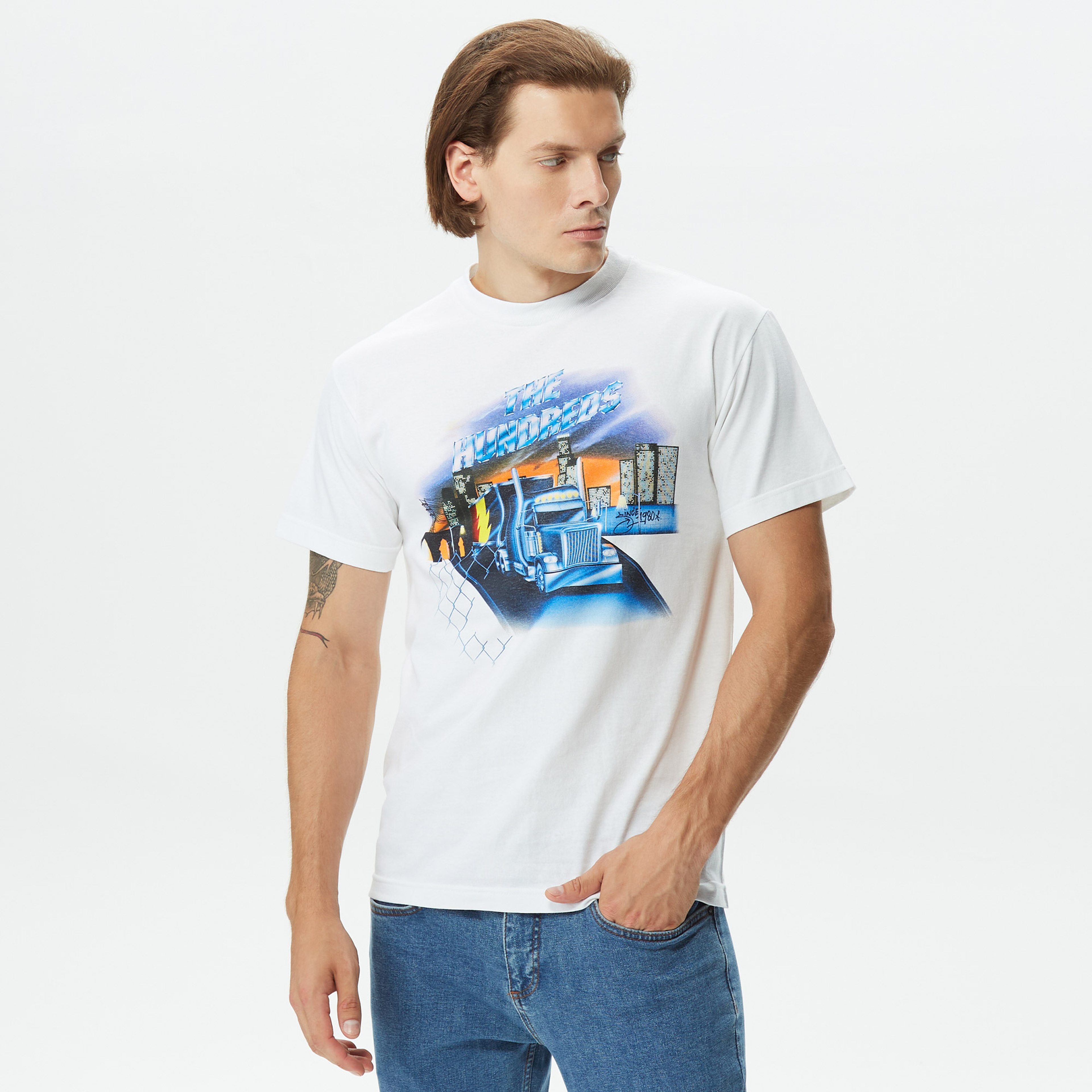 The Hundreds Trucker Erkek Beyaz T-Shirt