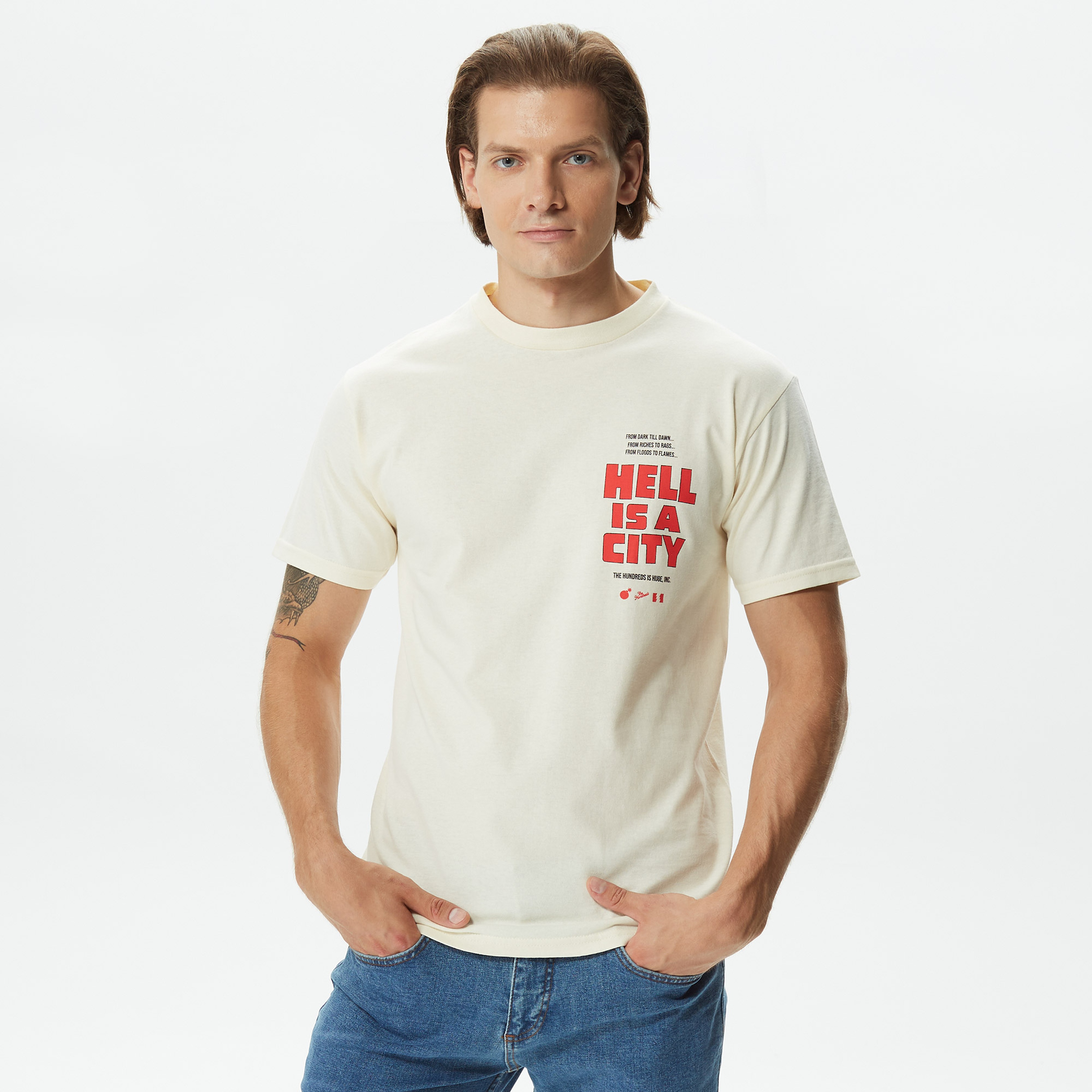 The Hundreds Hell Is A City Erkek Krem T-Shirt