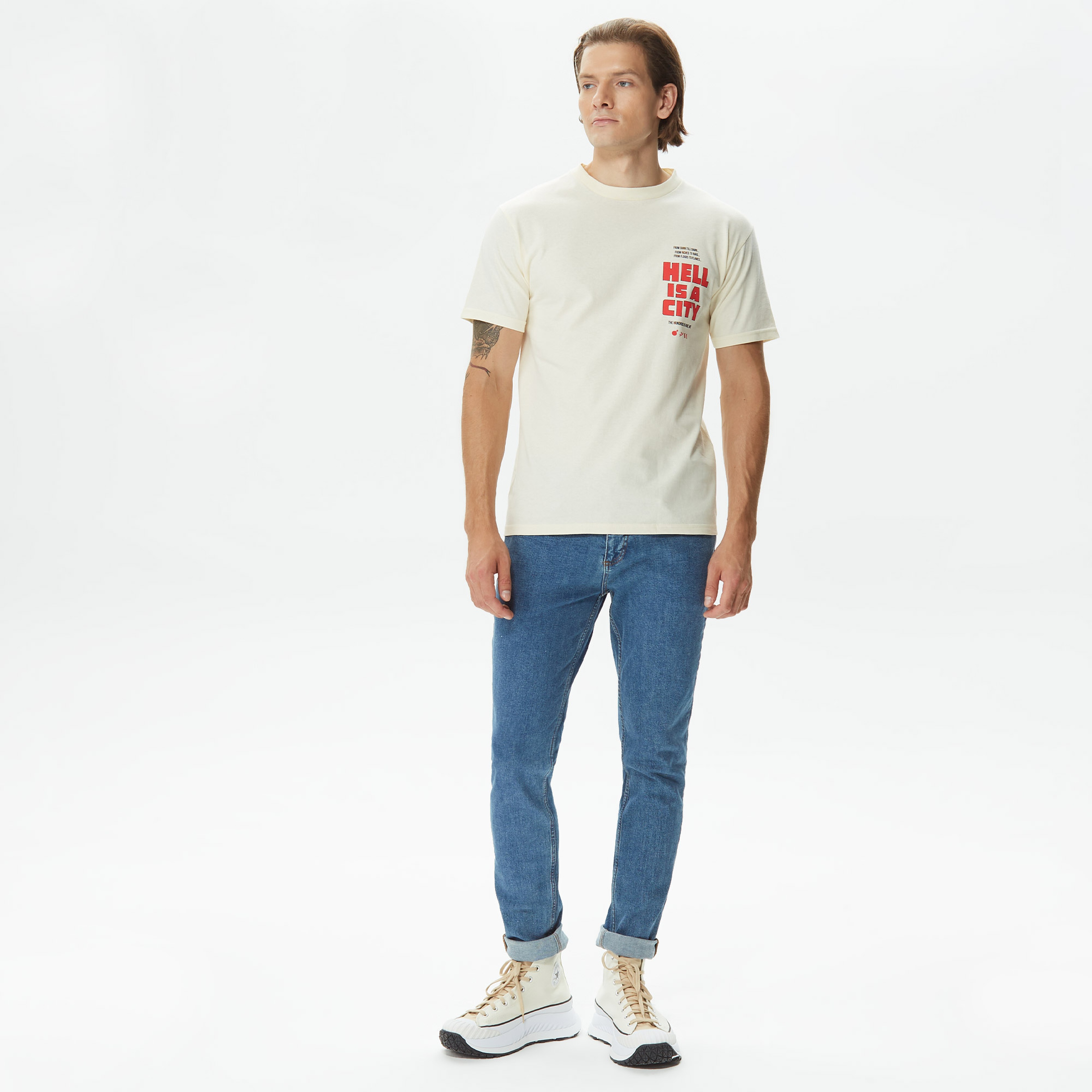 The Hundreds Hell Is A City Erkek Krem T-Shirt