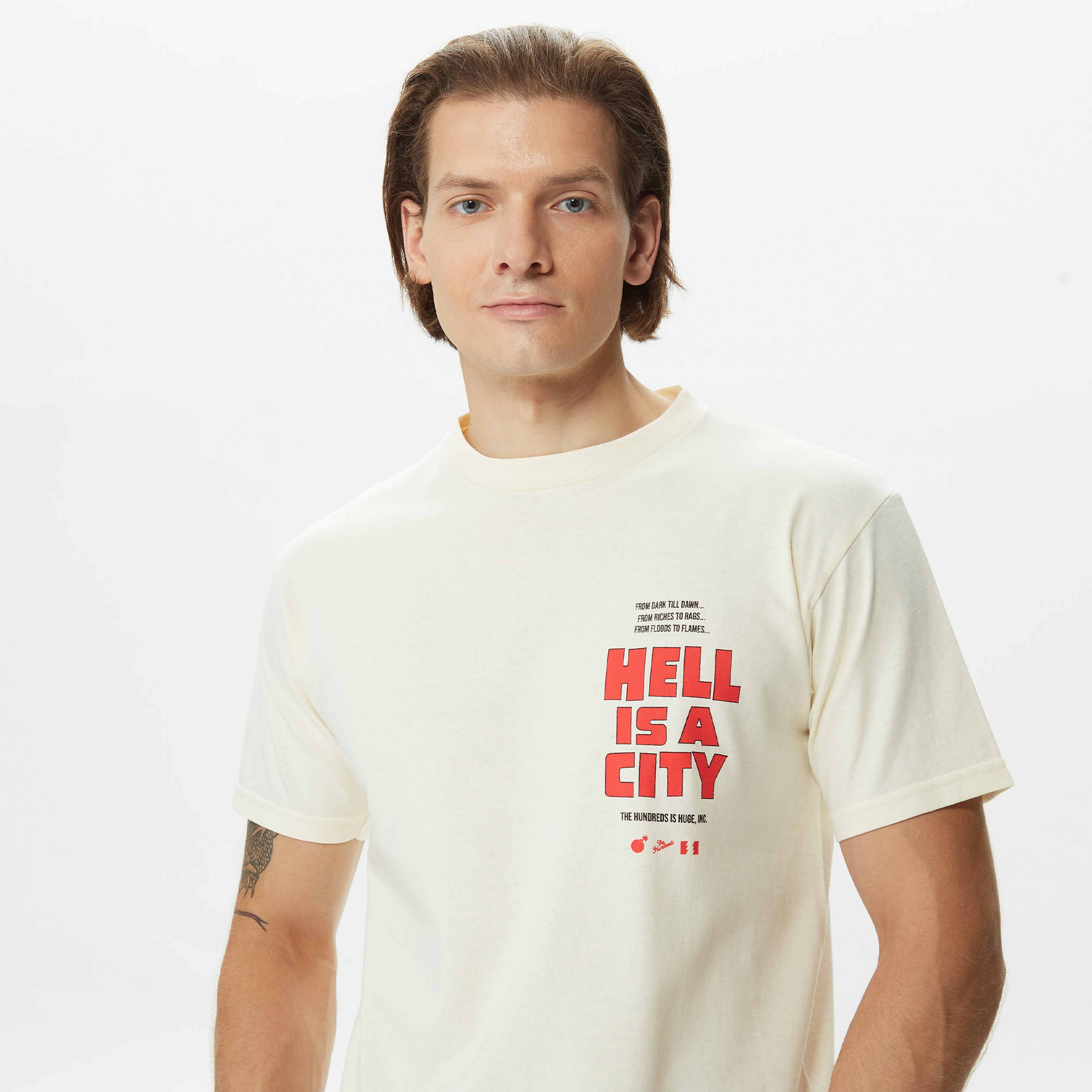 The Hundreds Hell Is A City Erkek Krem T-Shirt