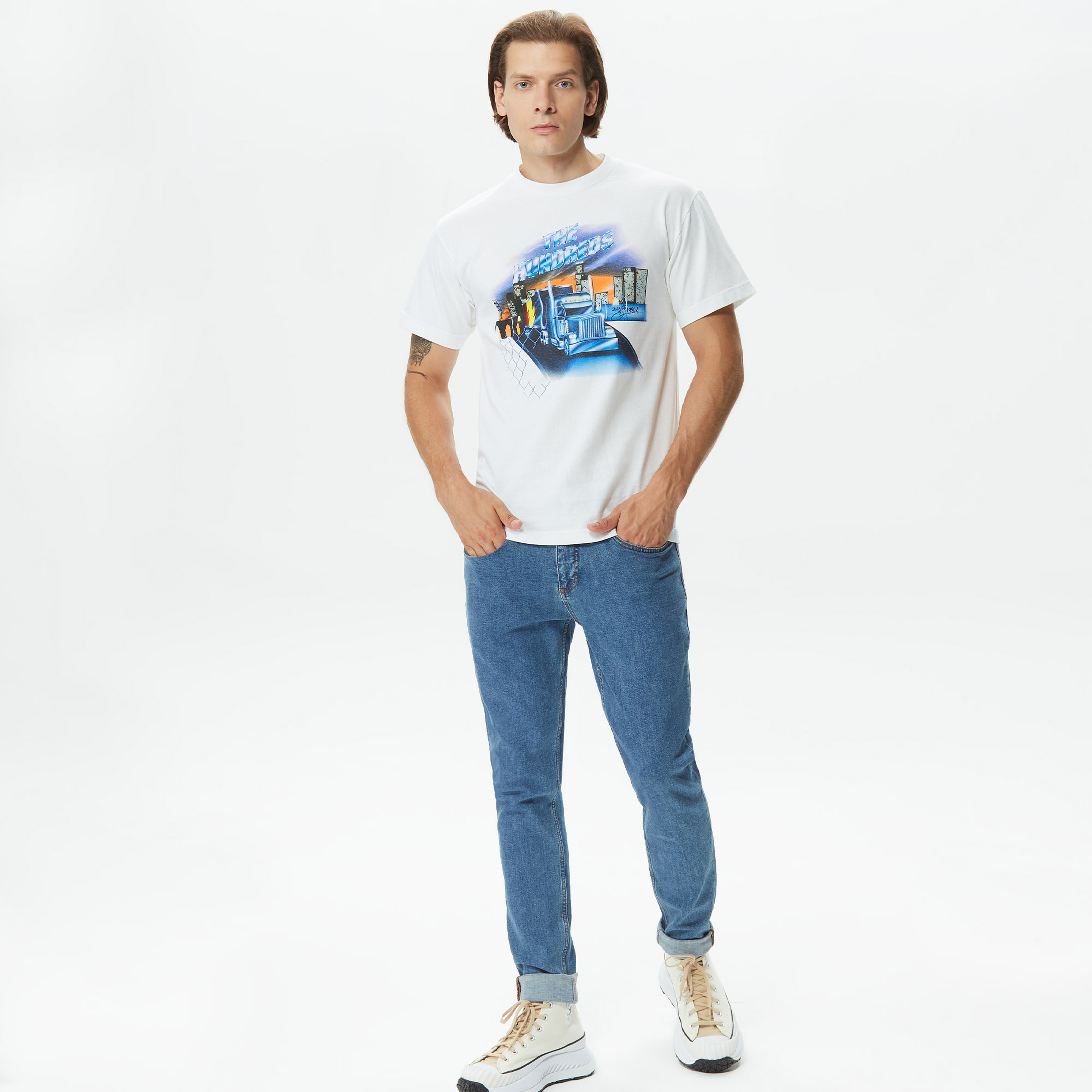 The Hundreds Trucker Erkek Beyaz T-Shirt