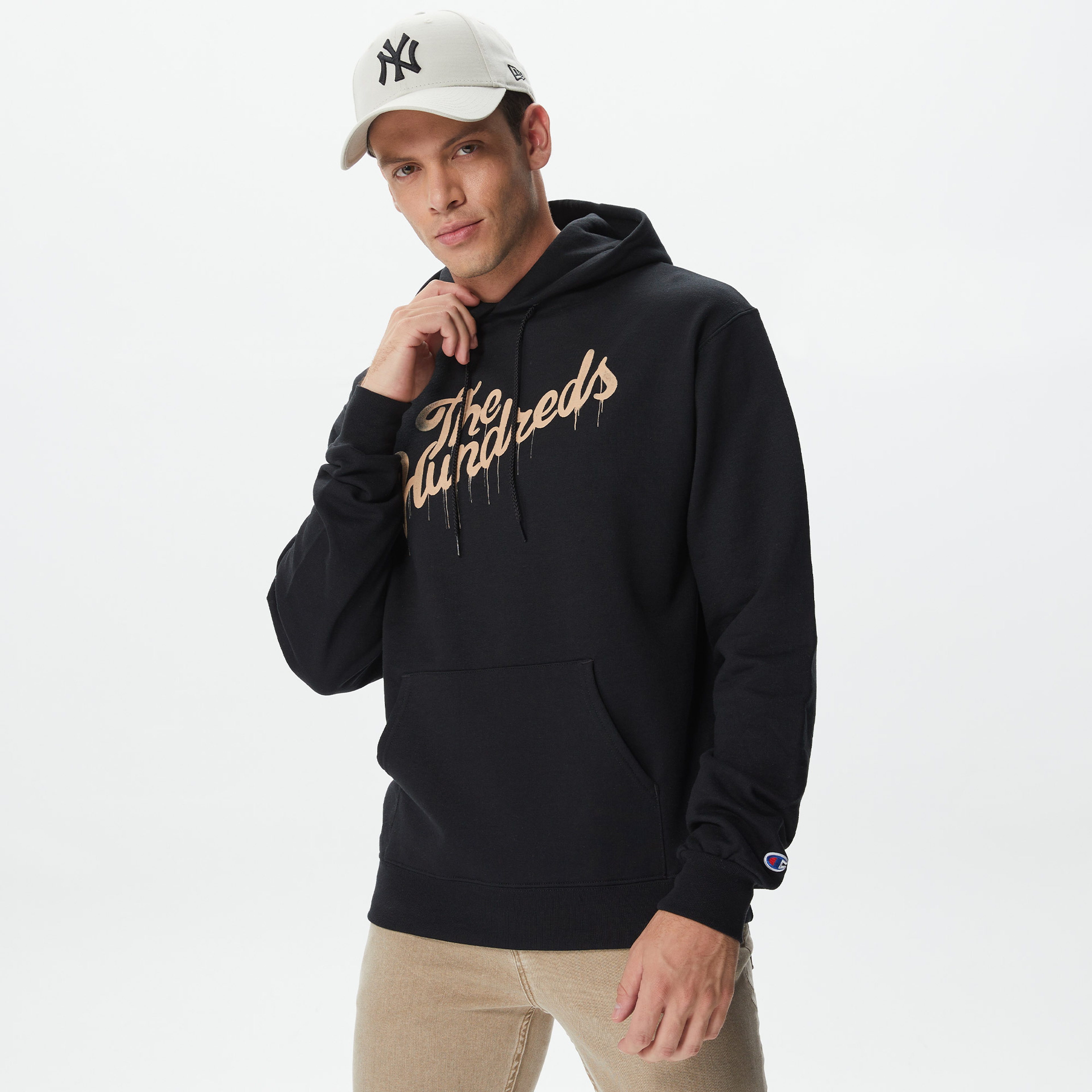 The Hundreds Drip Slant Erkek Siyah Hoodie