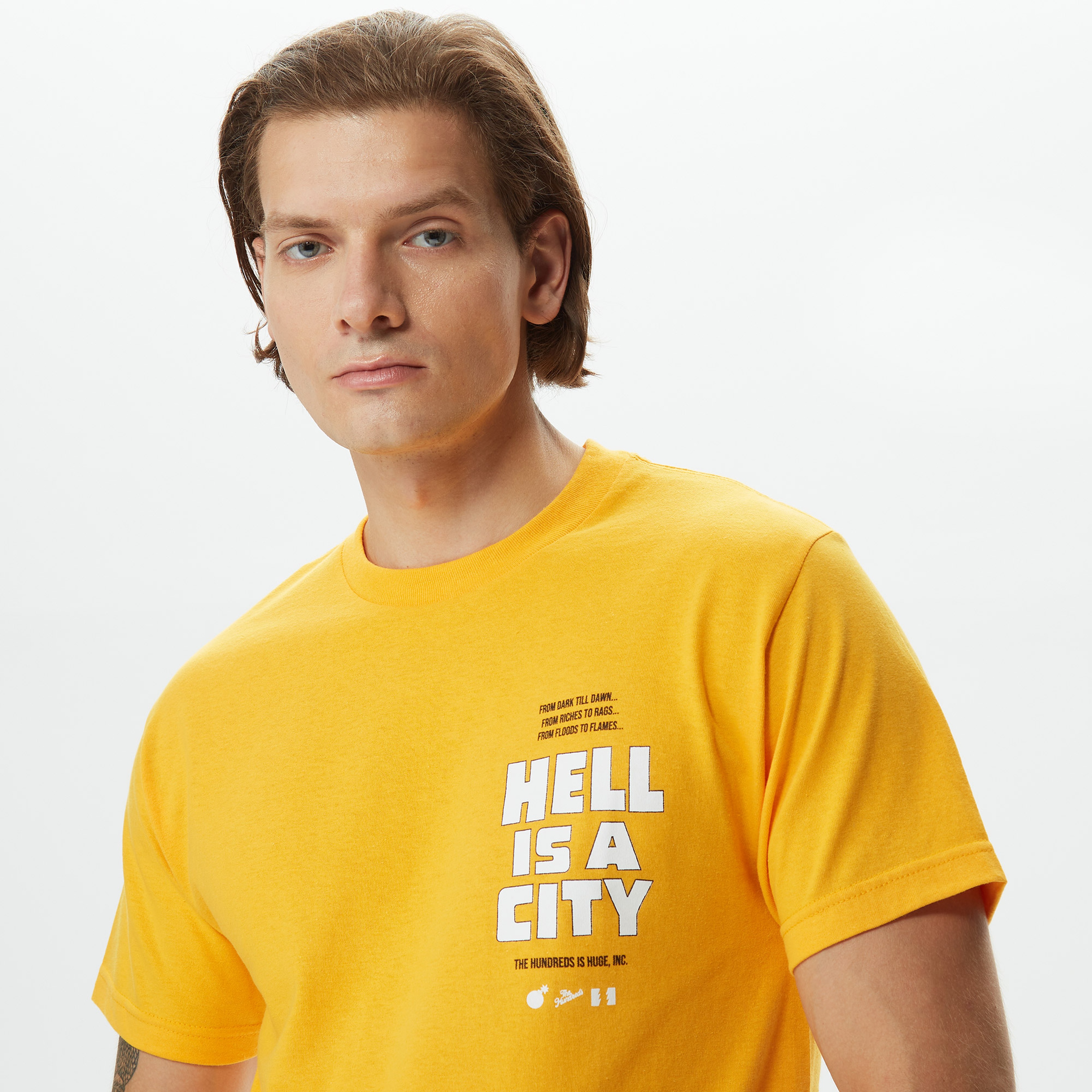 The Hundreds Hell Is A City Erkek Sarı T-Shirt