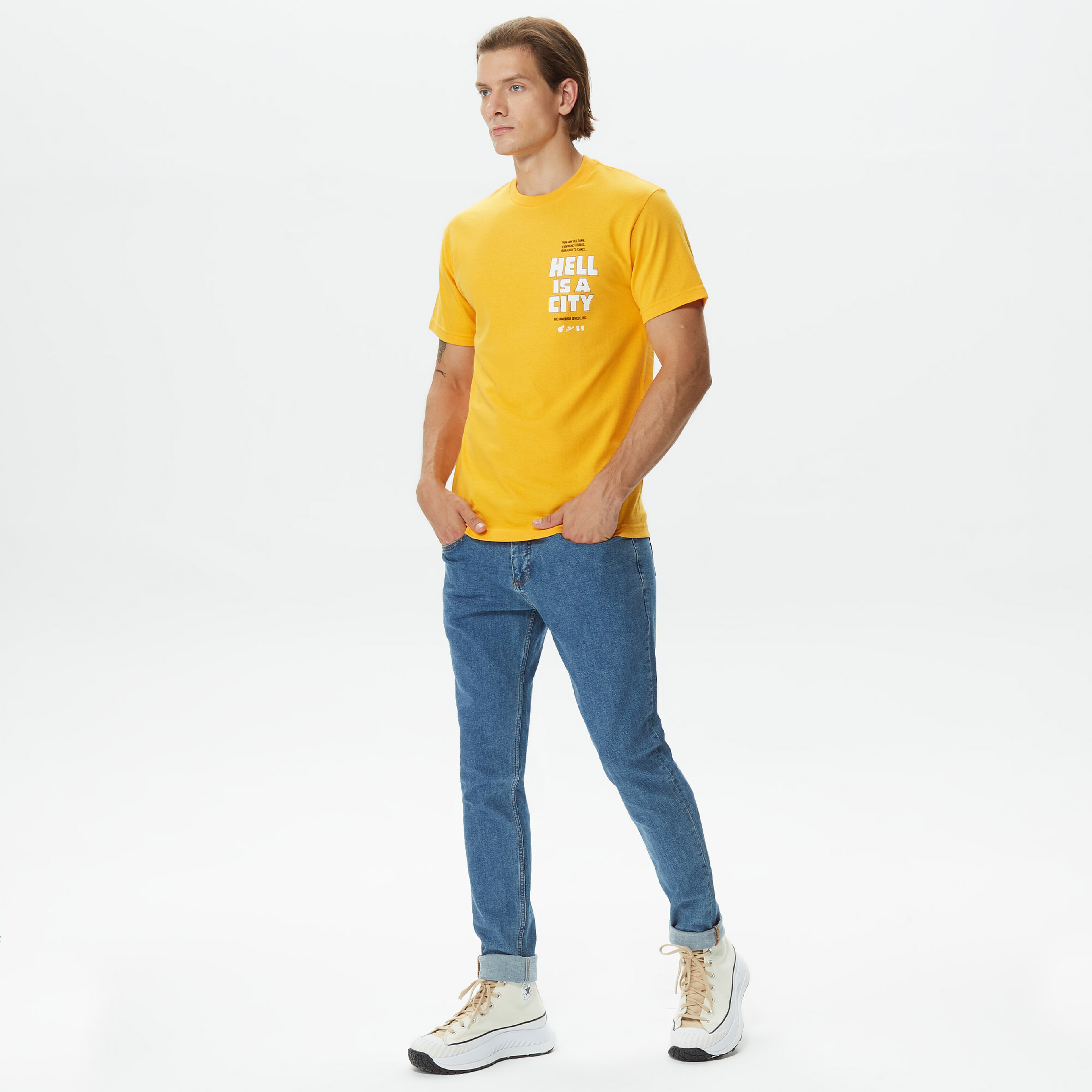 The Hundreds Hell Is A City Erkek Sarı T-Shirt