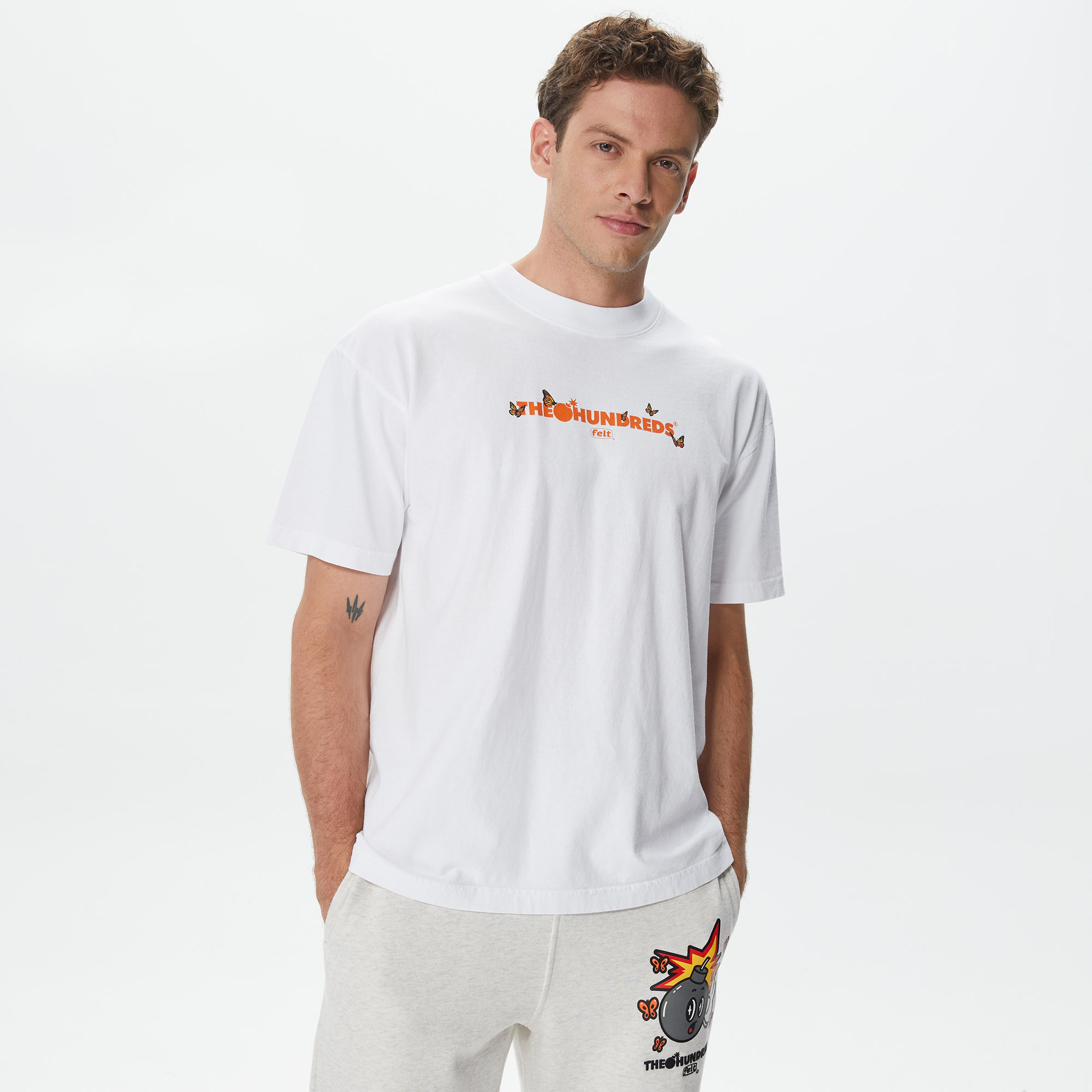 The Hundreds Butterfly Adam Erkek Beyaz T-Shirt