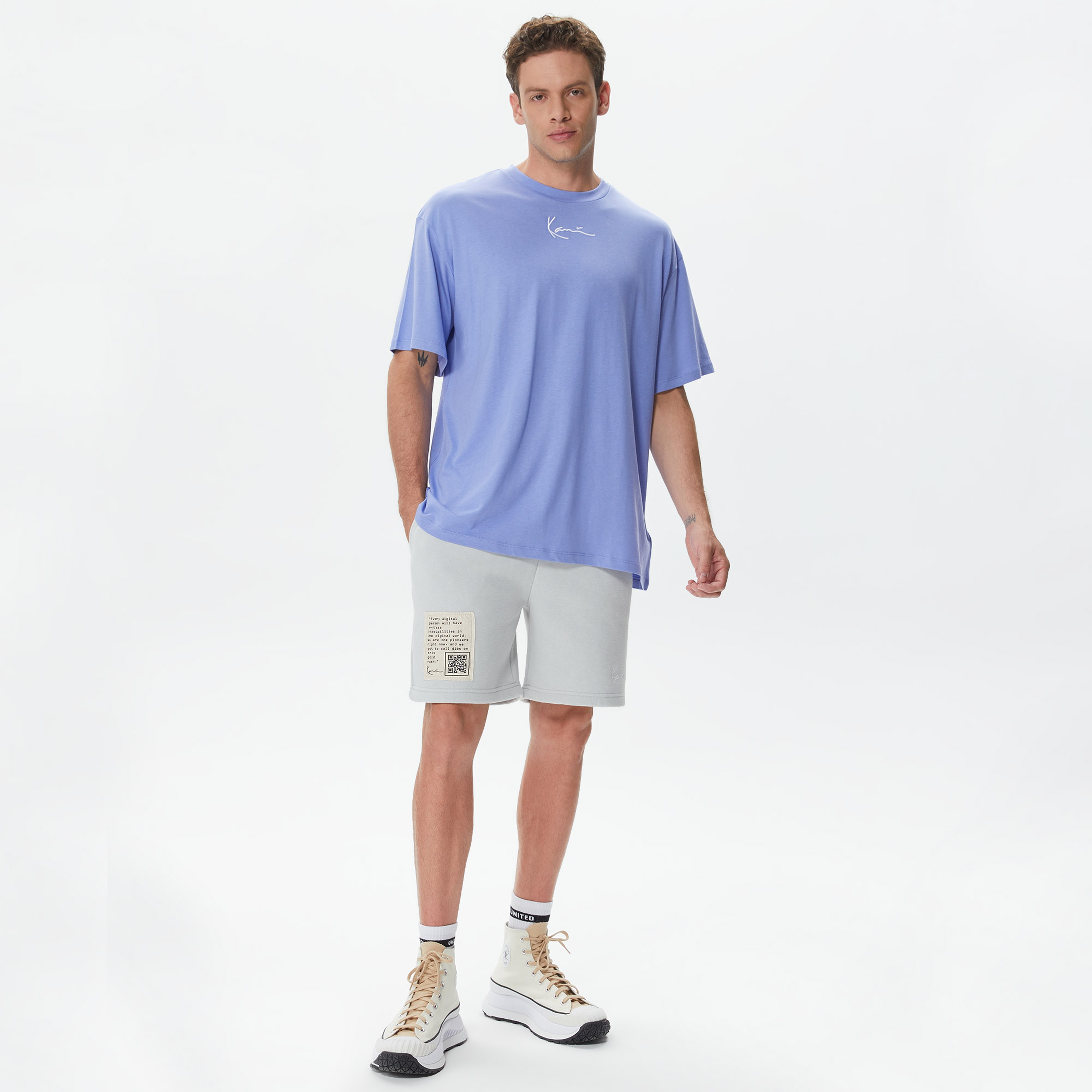 Karl Kani Small Signature Destroyed Sweat Erkek Mavi Şort