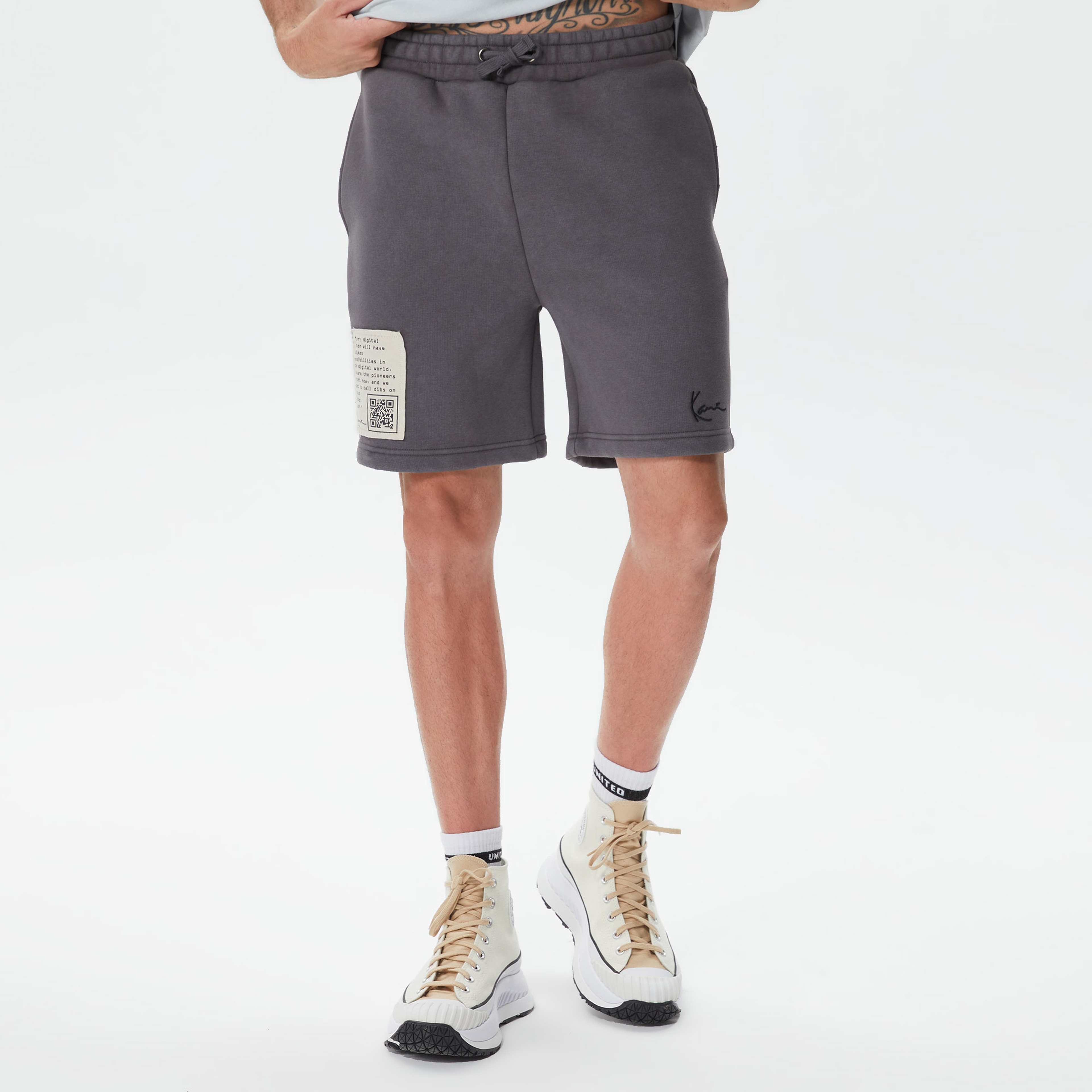 Karl Kani Small Signature Destroyed Sweat Erkek Gri Şort