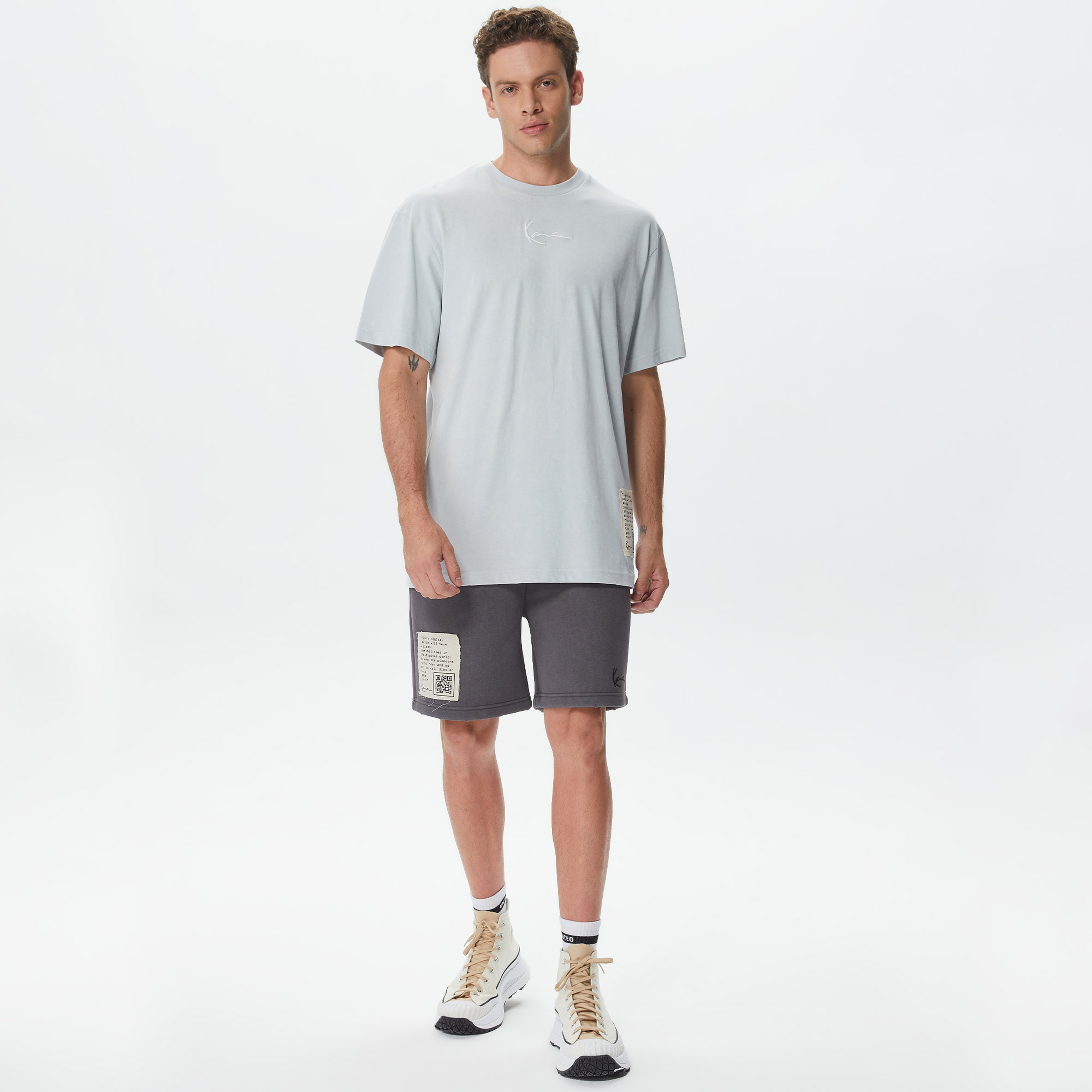 Karl Kani Small Signature Destroyed Sweat Erkek Gri Şort