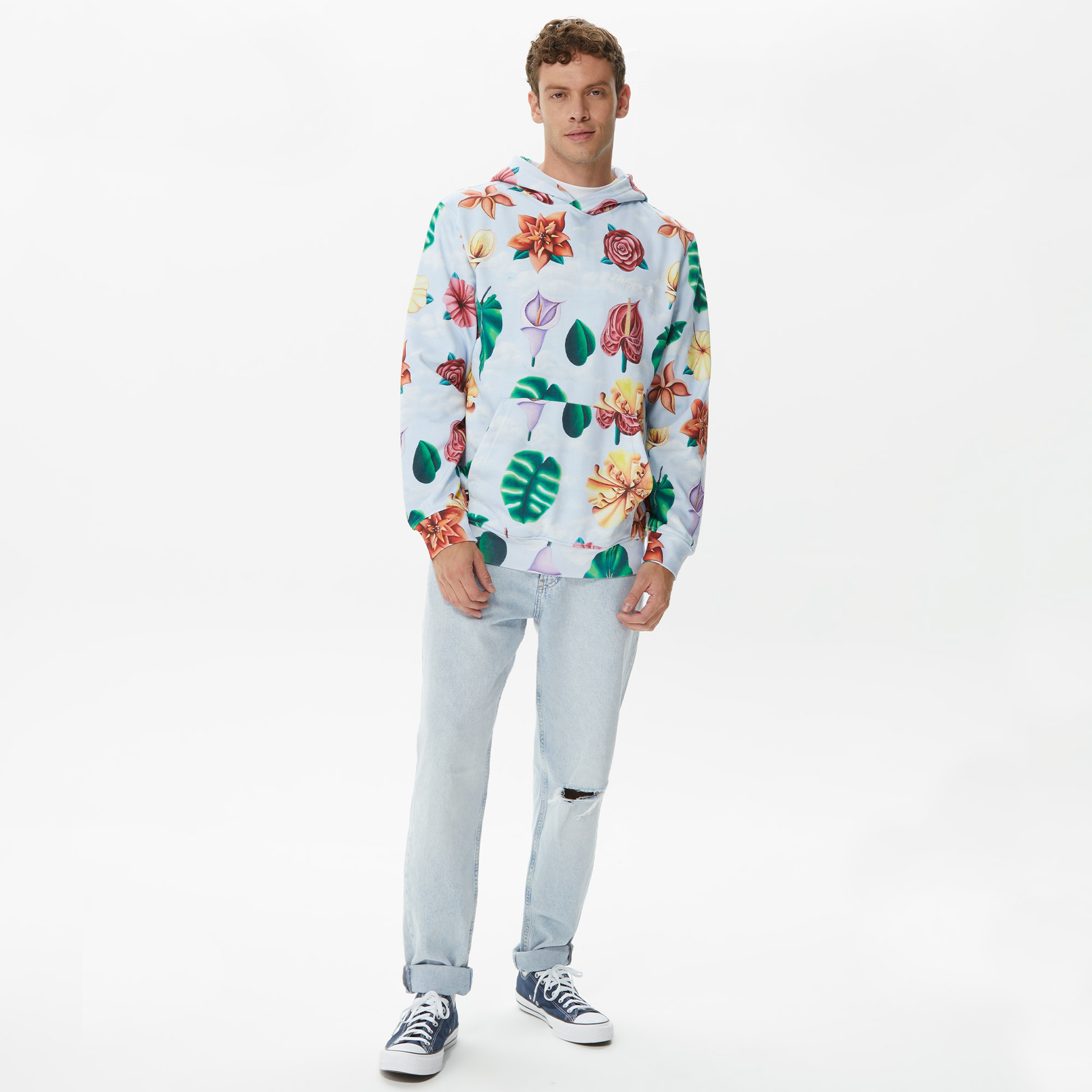The Hundreds Flourish Erkek Mavi Hoodie
