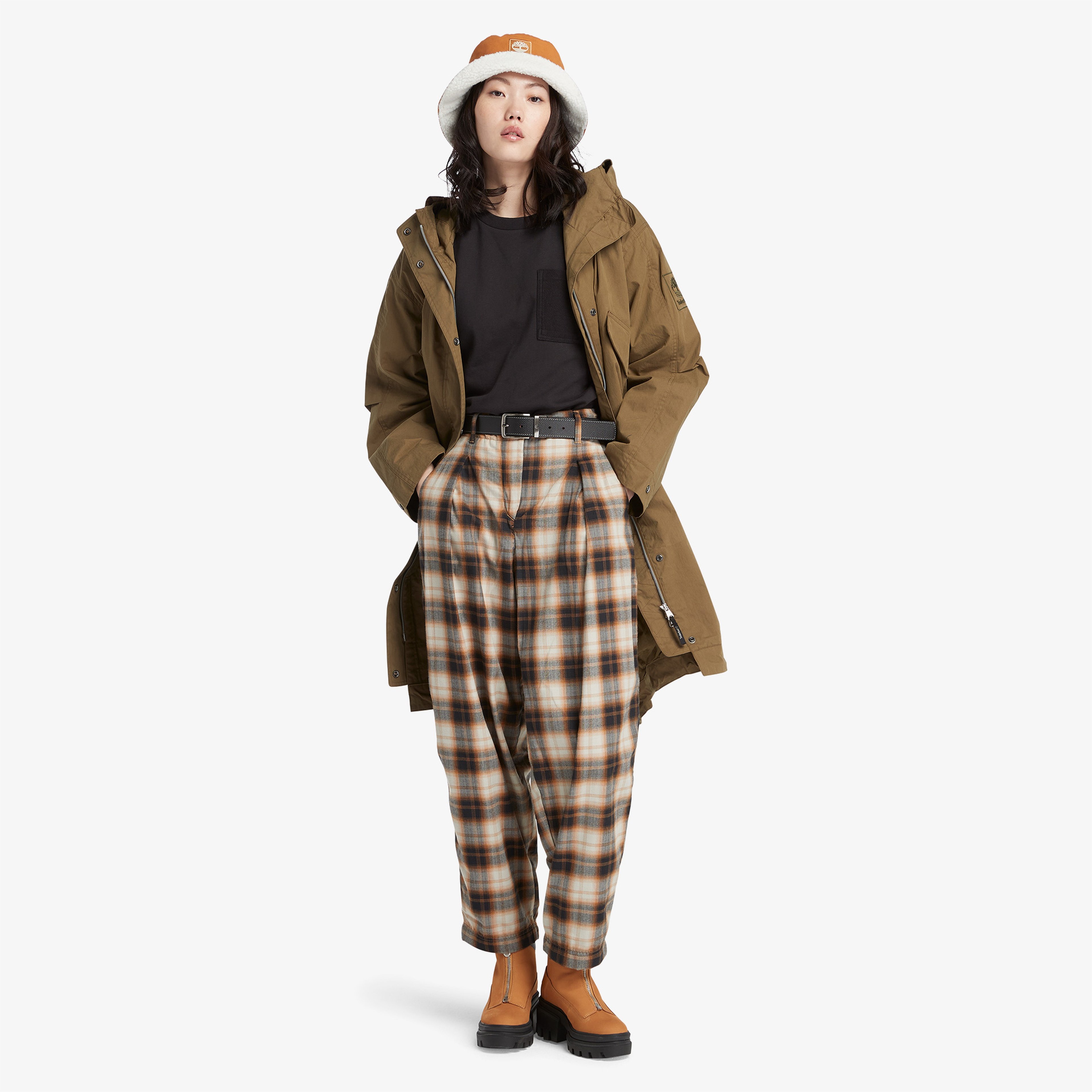 Timberland Plaid Kadın Kahverengi Pantolon