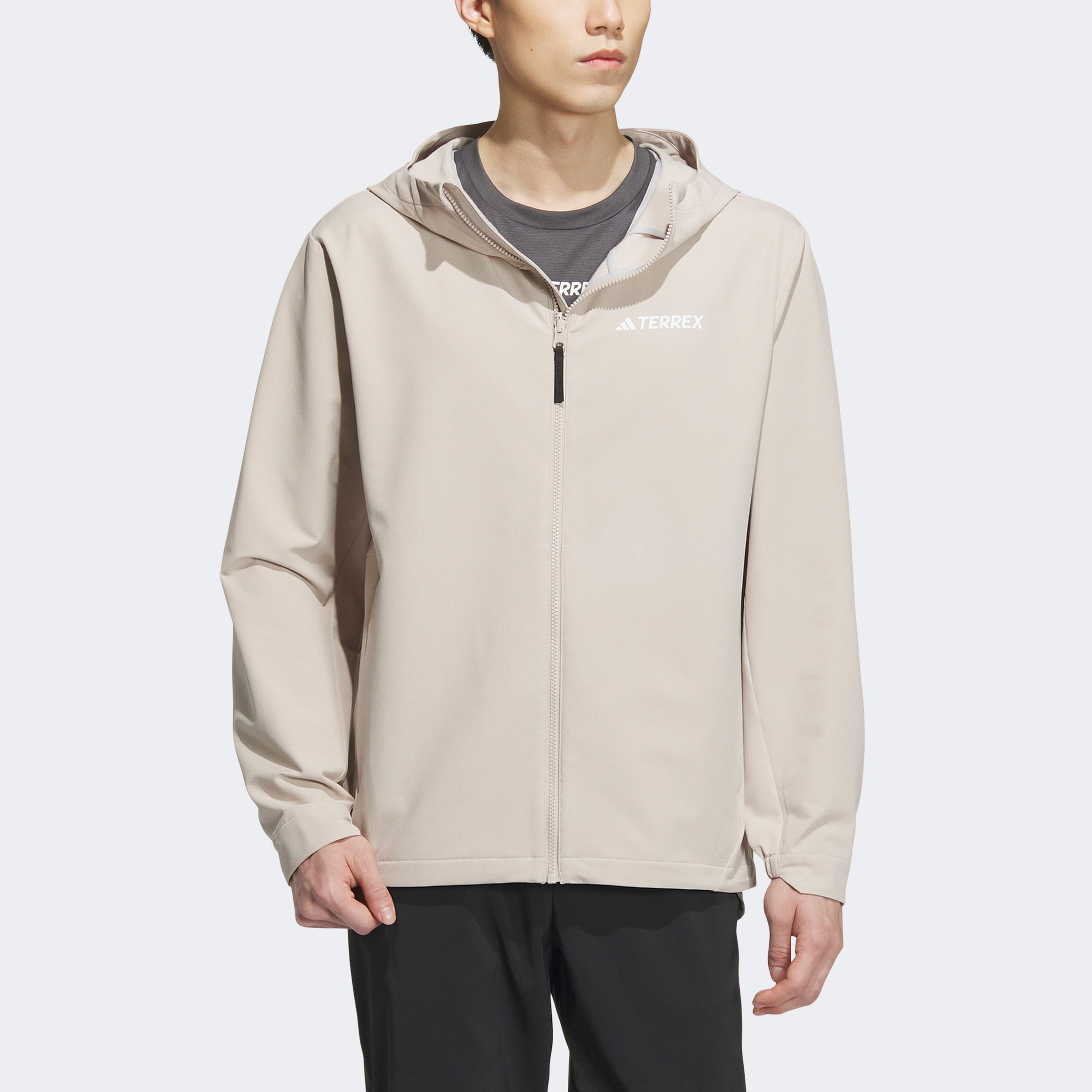 Adidas Terrex Brushed Soft Shell Erkek Beyaz Mont