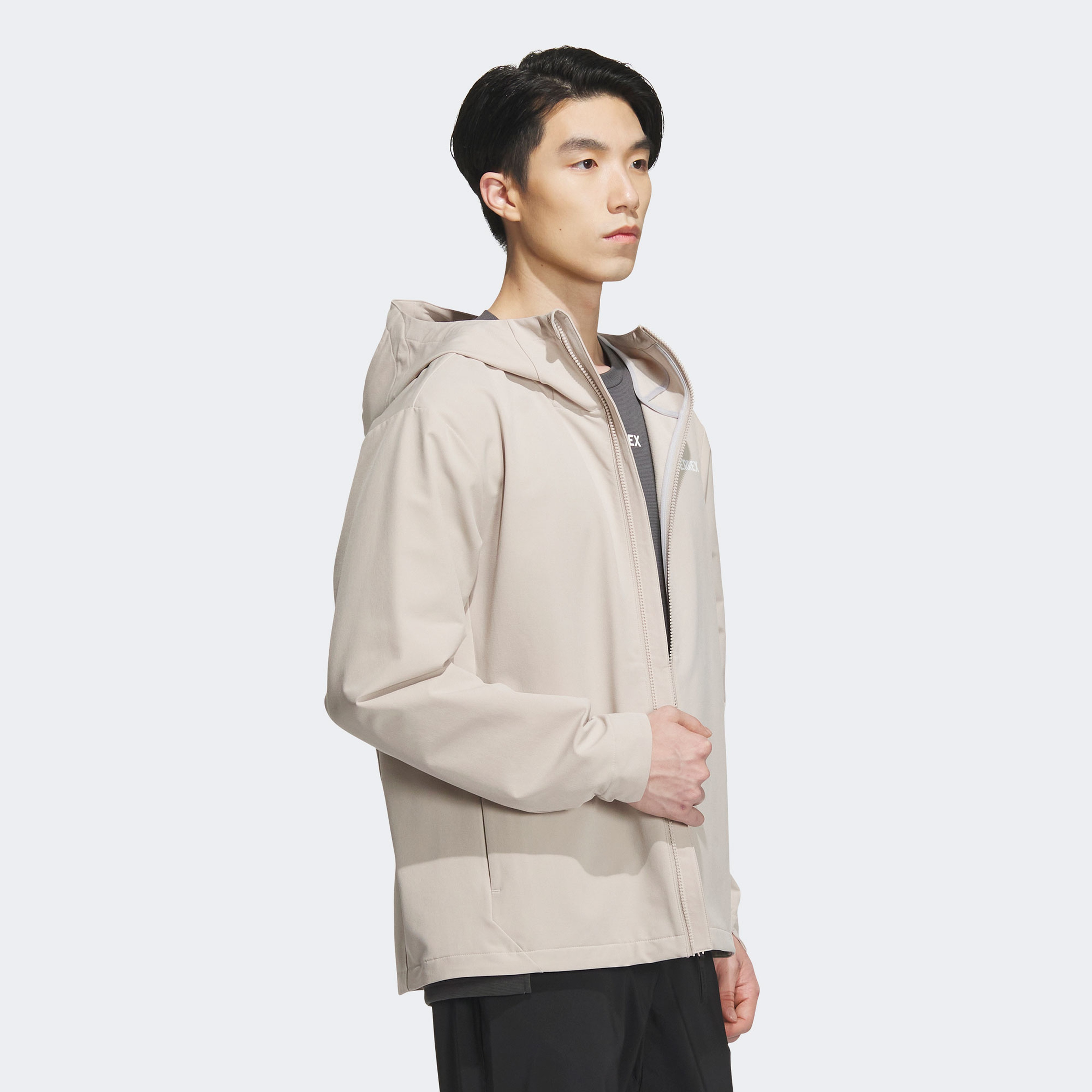 Adidas Terrex Brushed Soft Shell Erkek Beyaz Mont