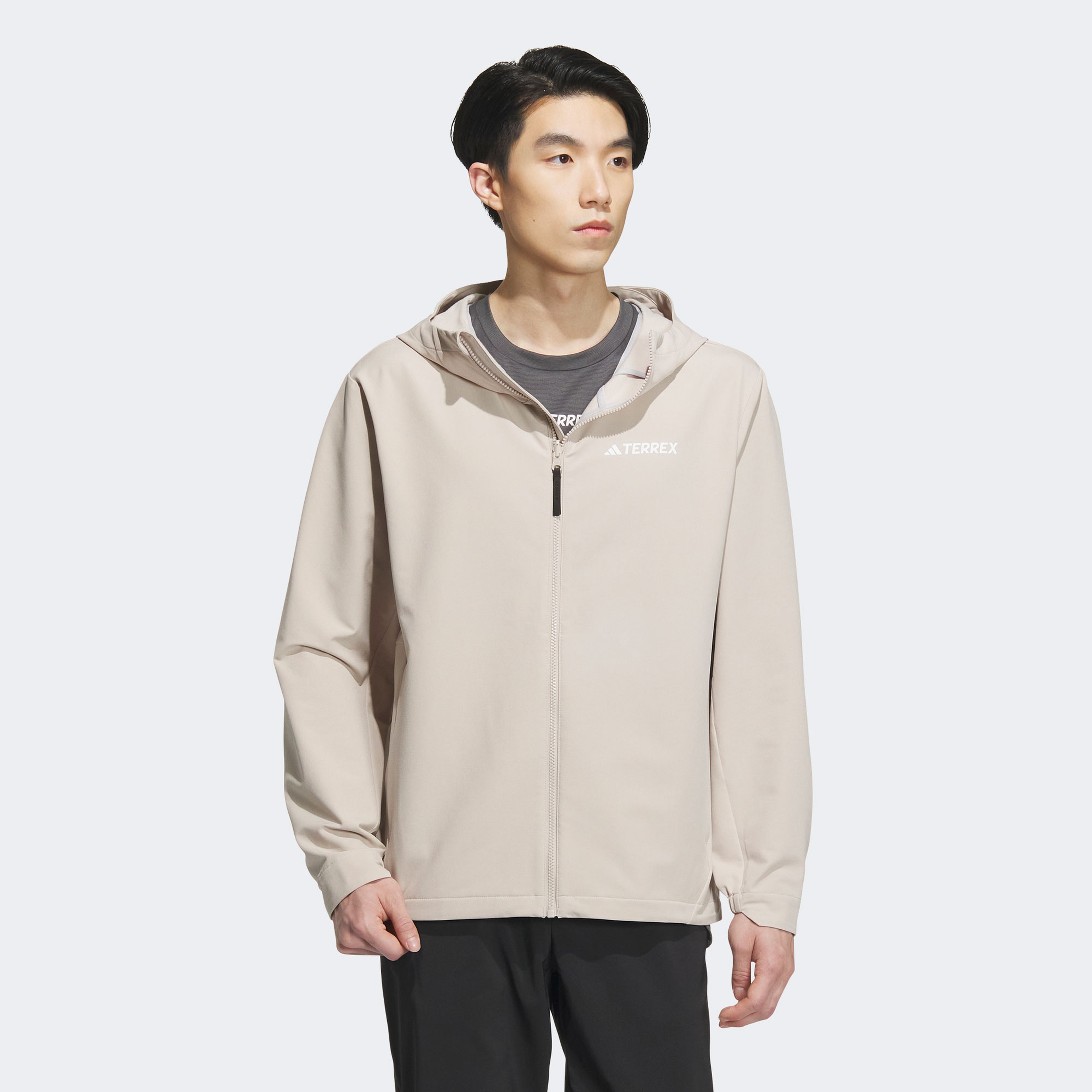 Adidas Terrex Brushed Soft Shell Erkek Beyaz Mont