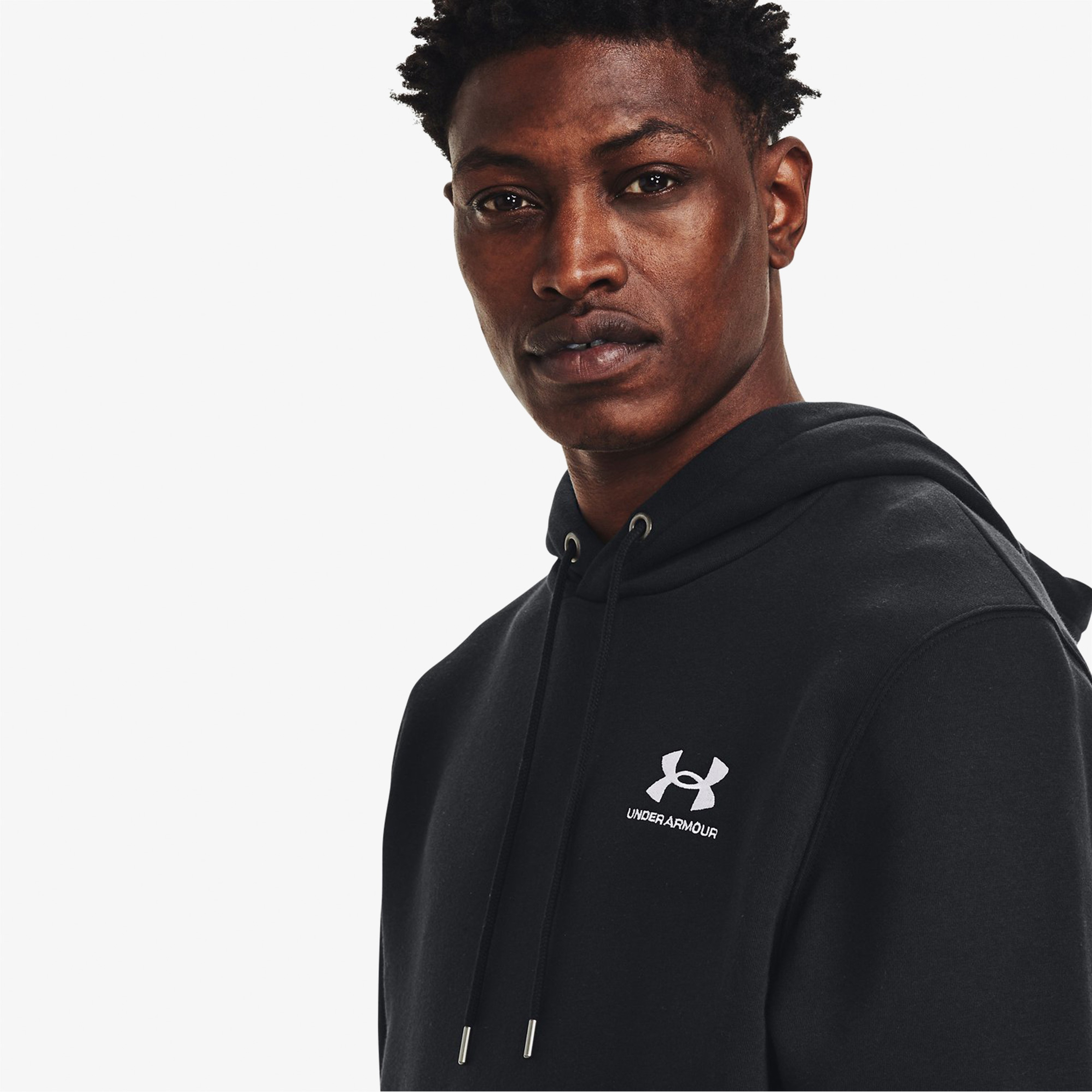 Under Armour Essential Fleece Hoodie Erkek Siyah Sweatshirt
