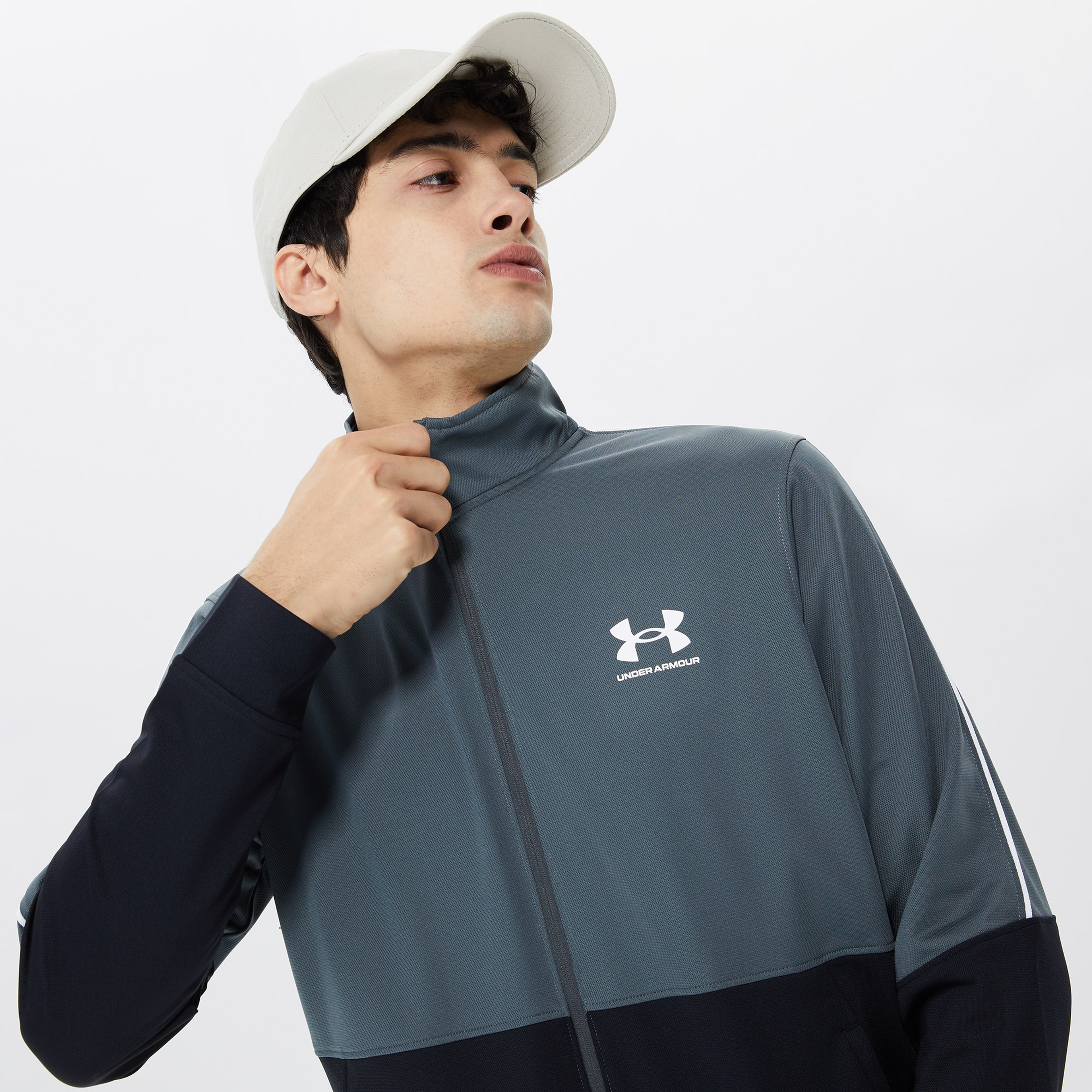 Under Armour Pıque Track Jacket Erkek Gri Sweatshirt