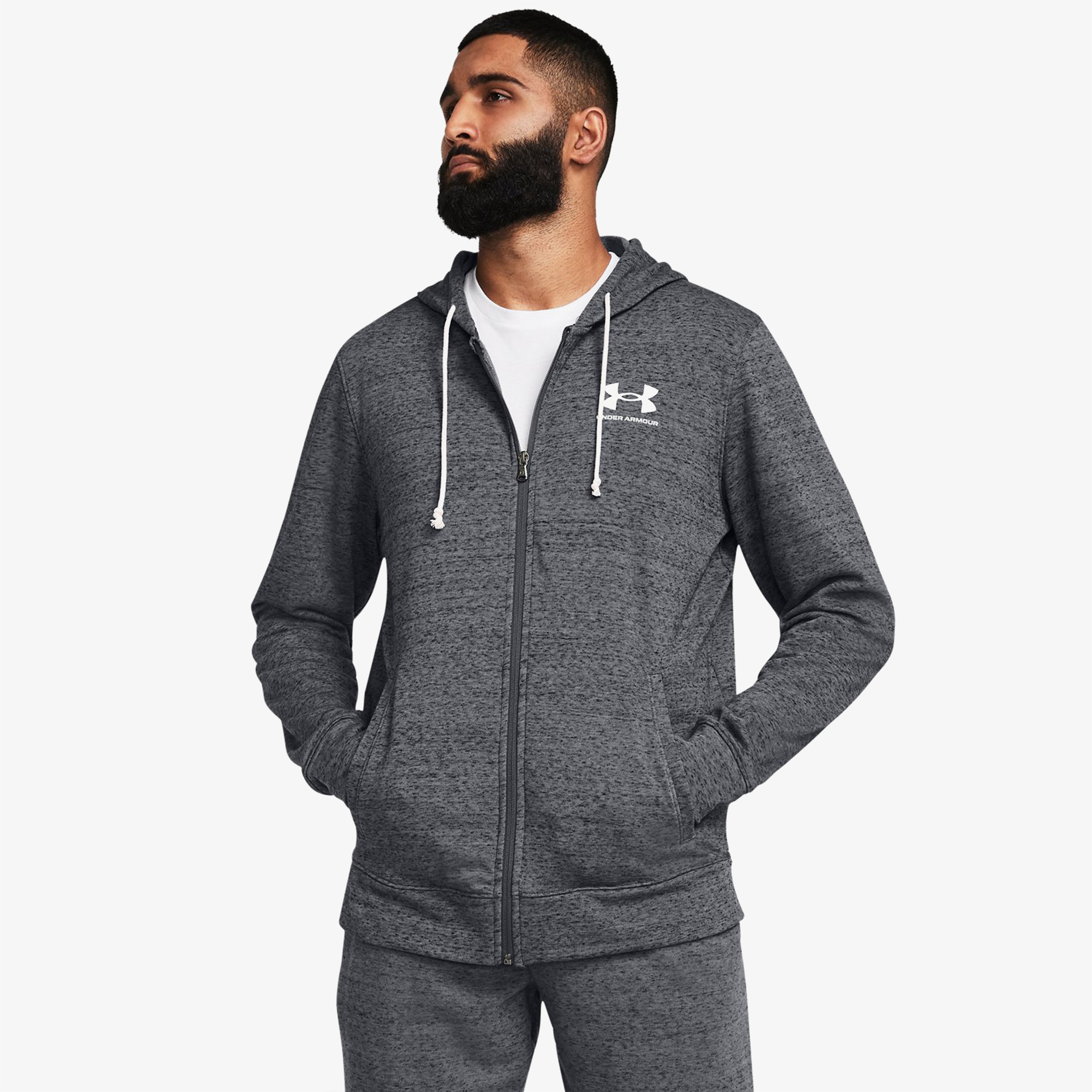 Under Armour Rival Terry Erkek Gri Günlük Sweatshirt