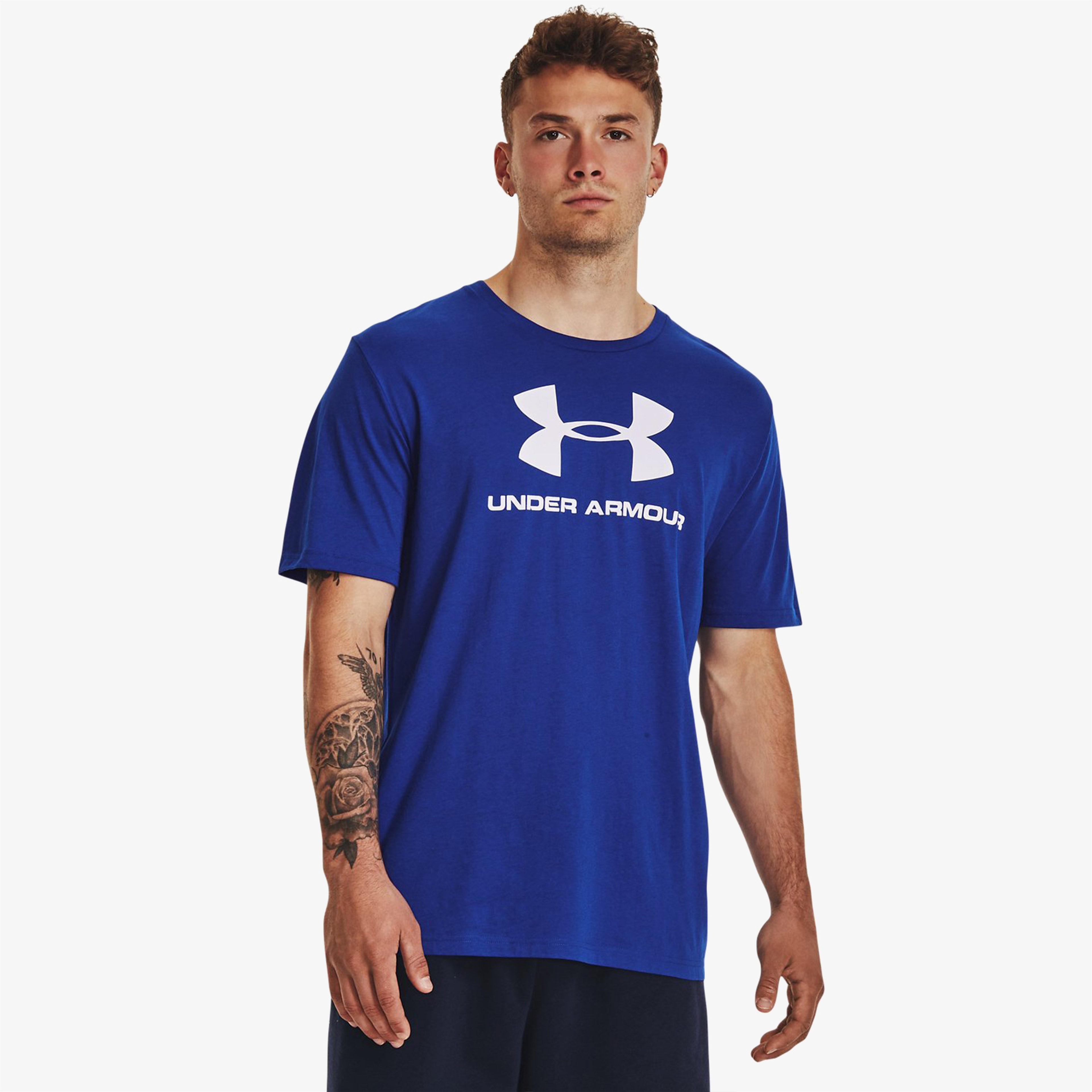 Under Armour Sportstyle Logo Erkek Mavi Günlük T-Shirt