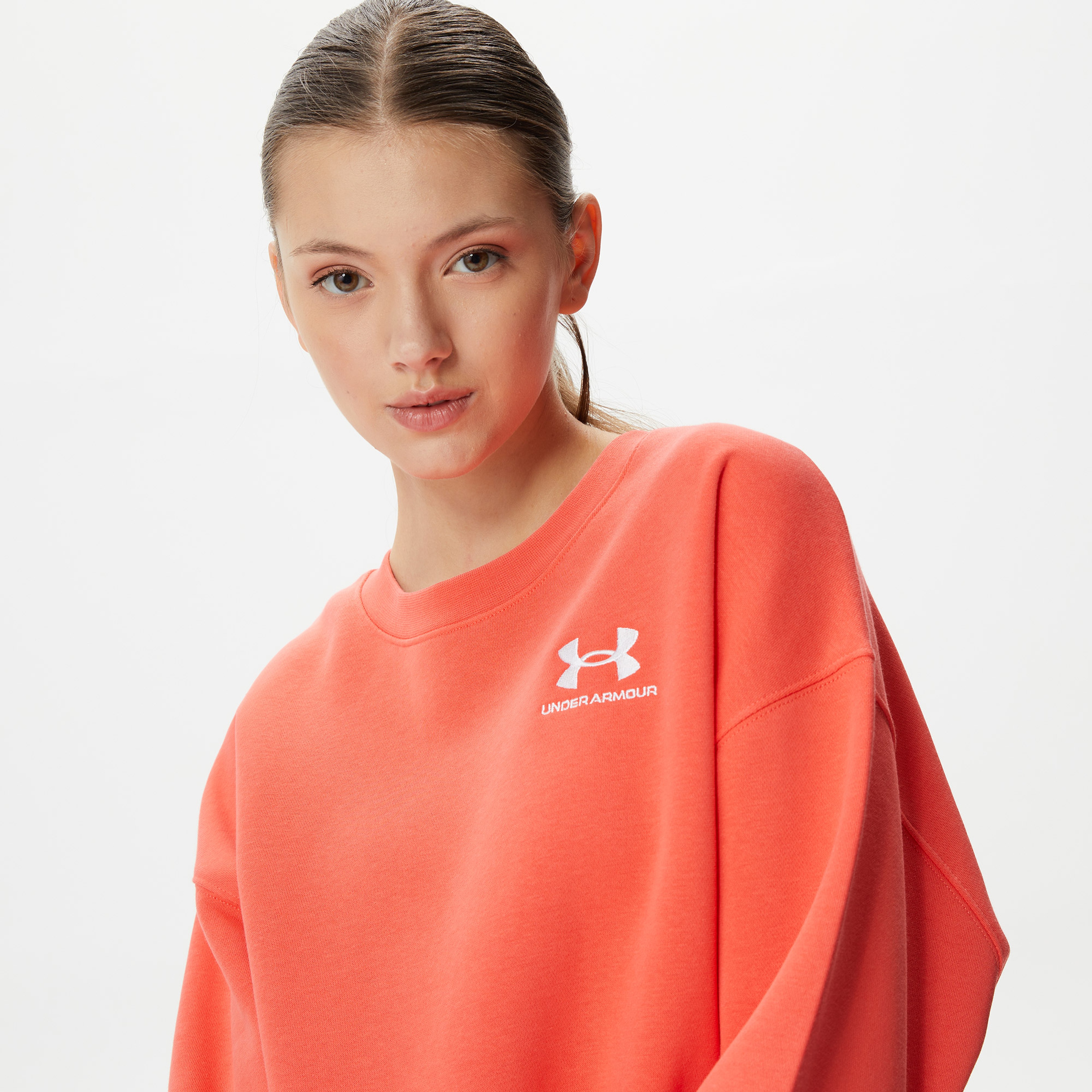 Under Armour Essential Fleece Kadın Kırmızı  Günlük Sweatshirt