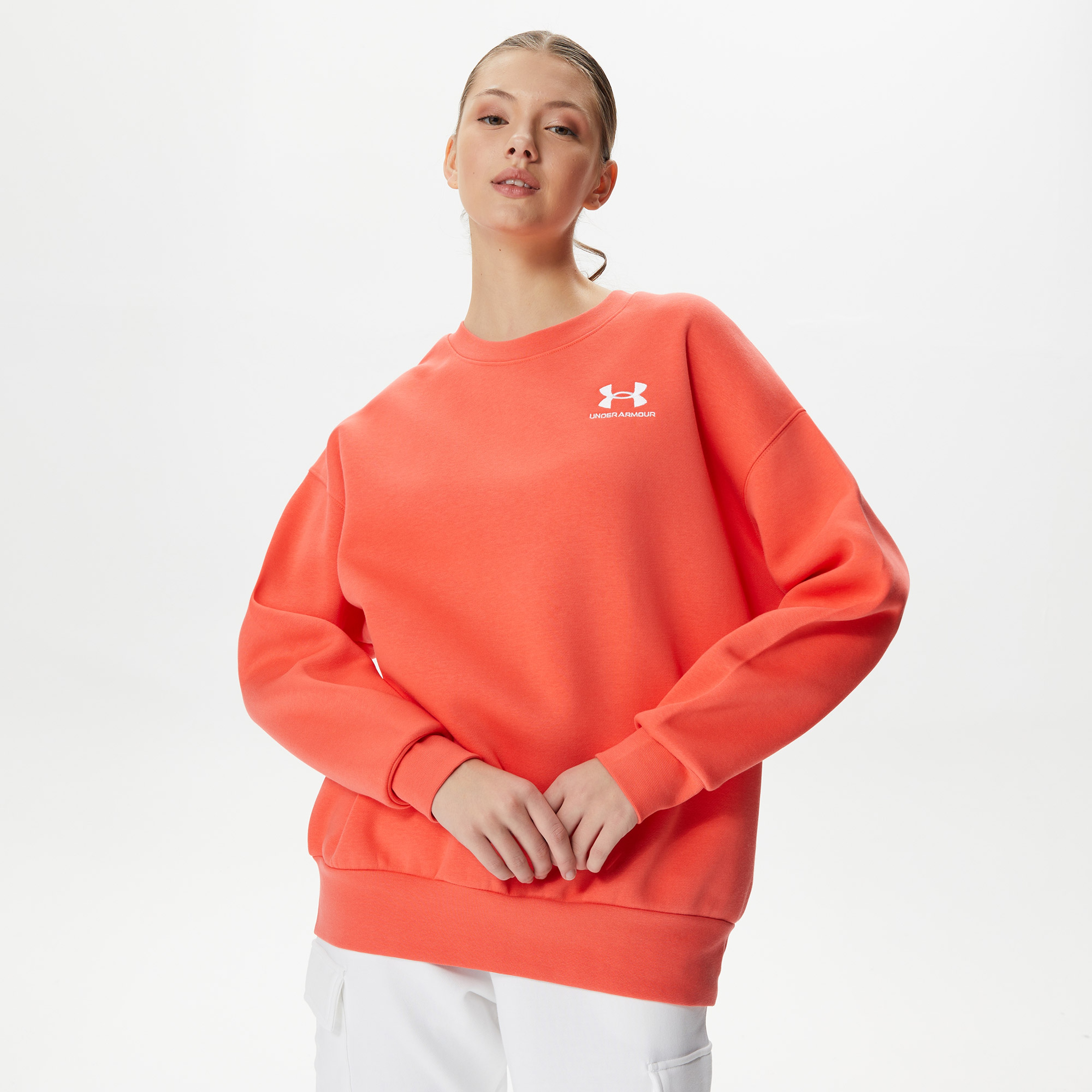 Under Armour Essential Fleece Kadın Kırmızı  Günlük Sweatshirt