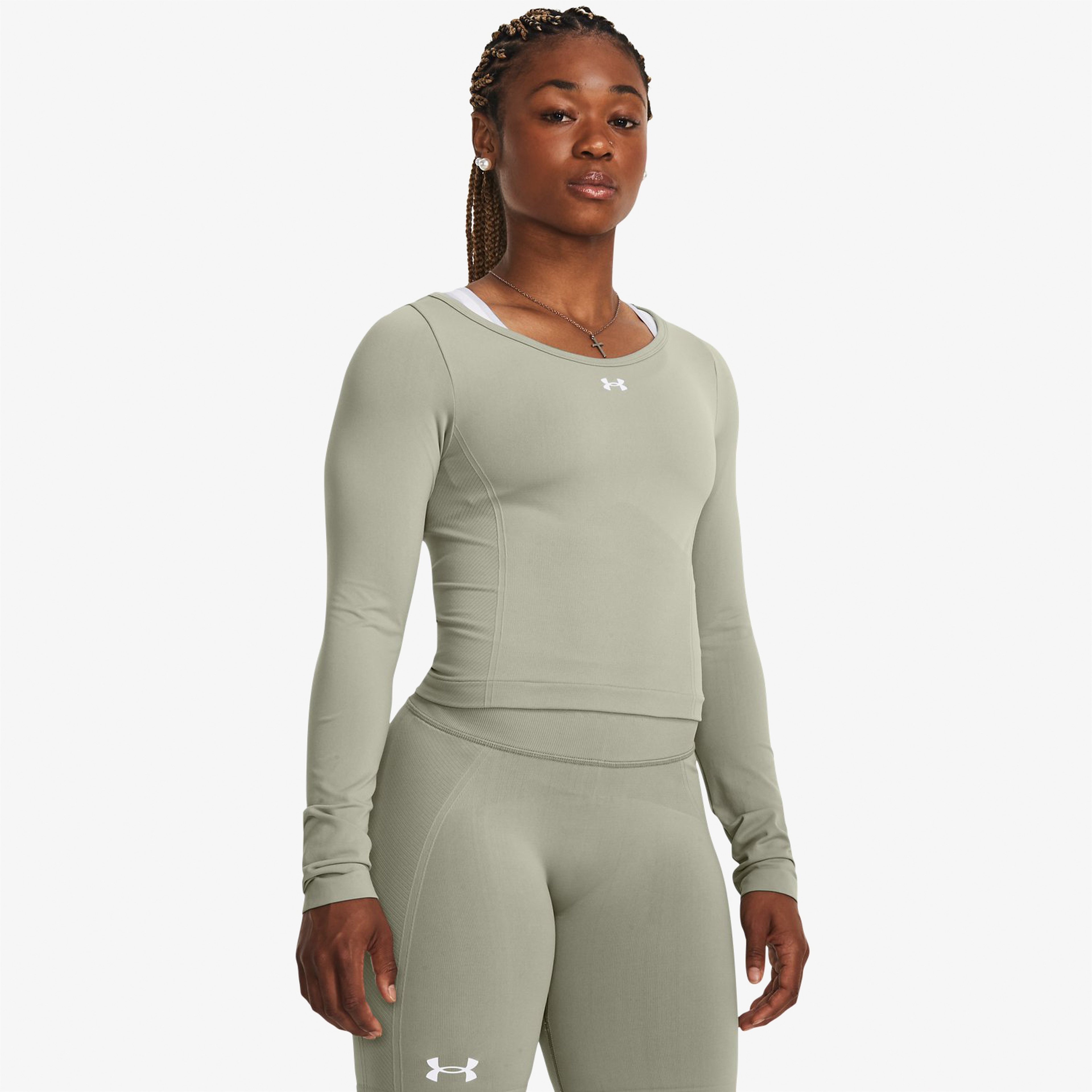Under Armour Train Seamless Long Sleeve Kadın Yeşil Günlük T-Shirt