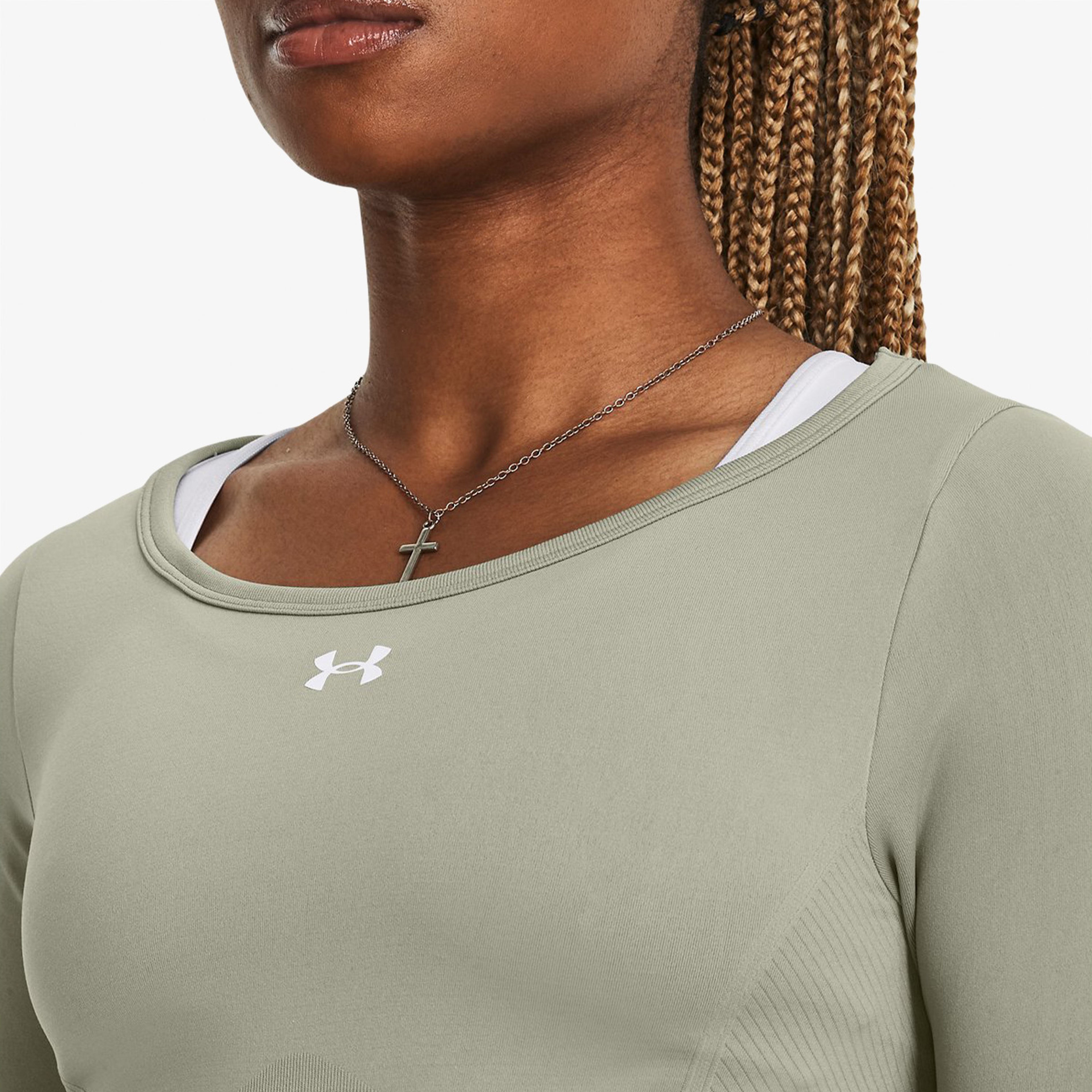 Under Armour Train Seamless Long Sleeve Kadın Yeşil Günlük T-Shirt