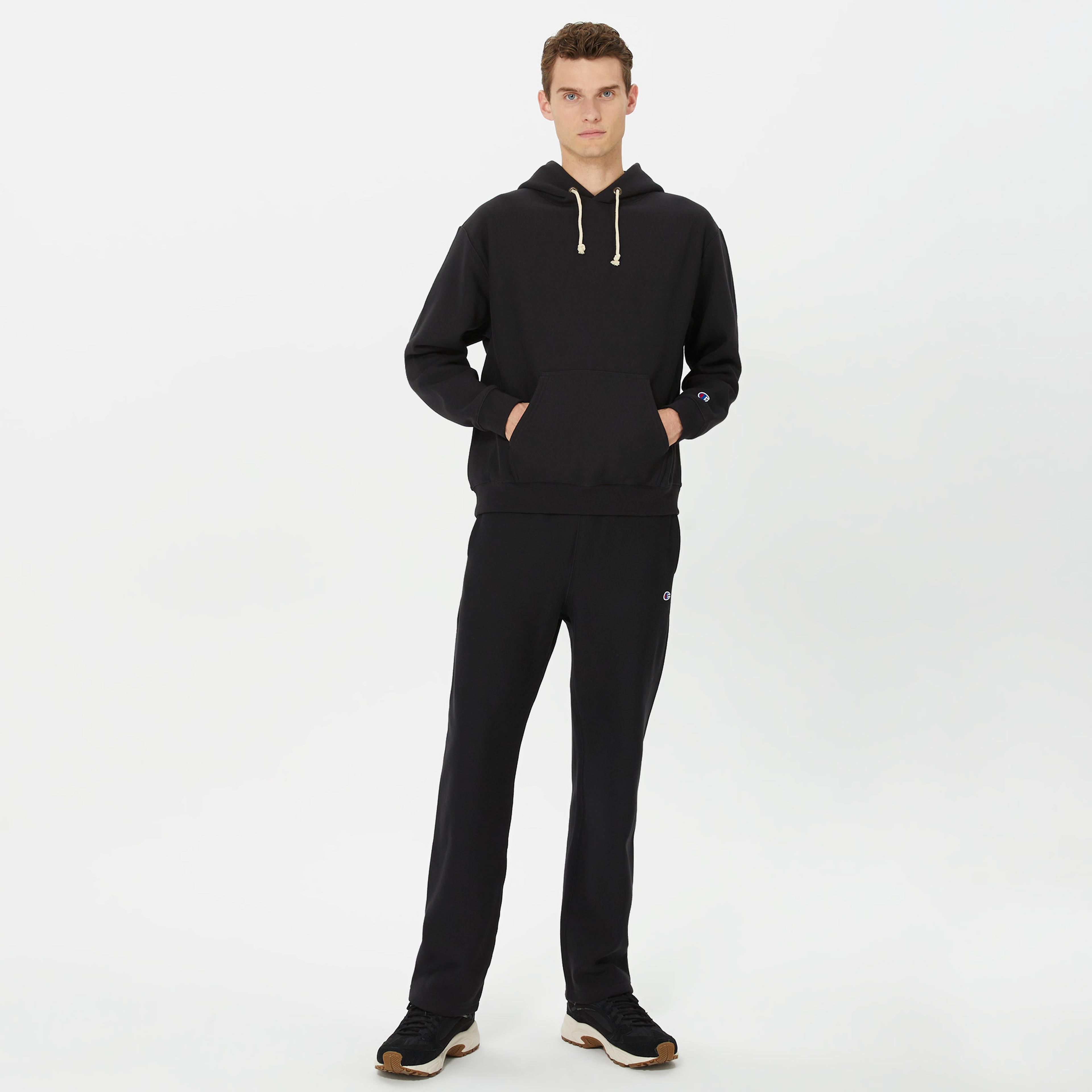 Champion Straight Hem Erkek Siyah Pantolon