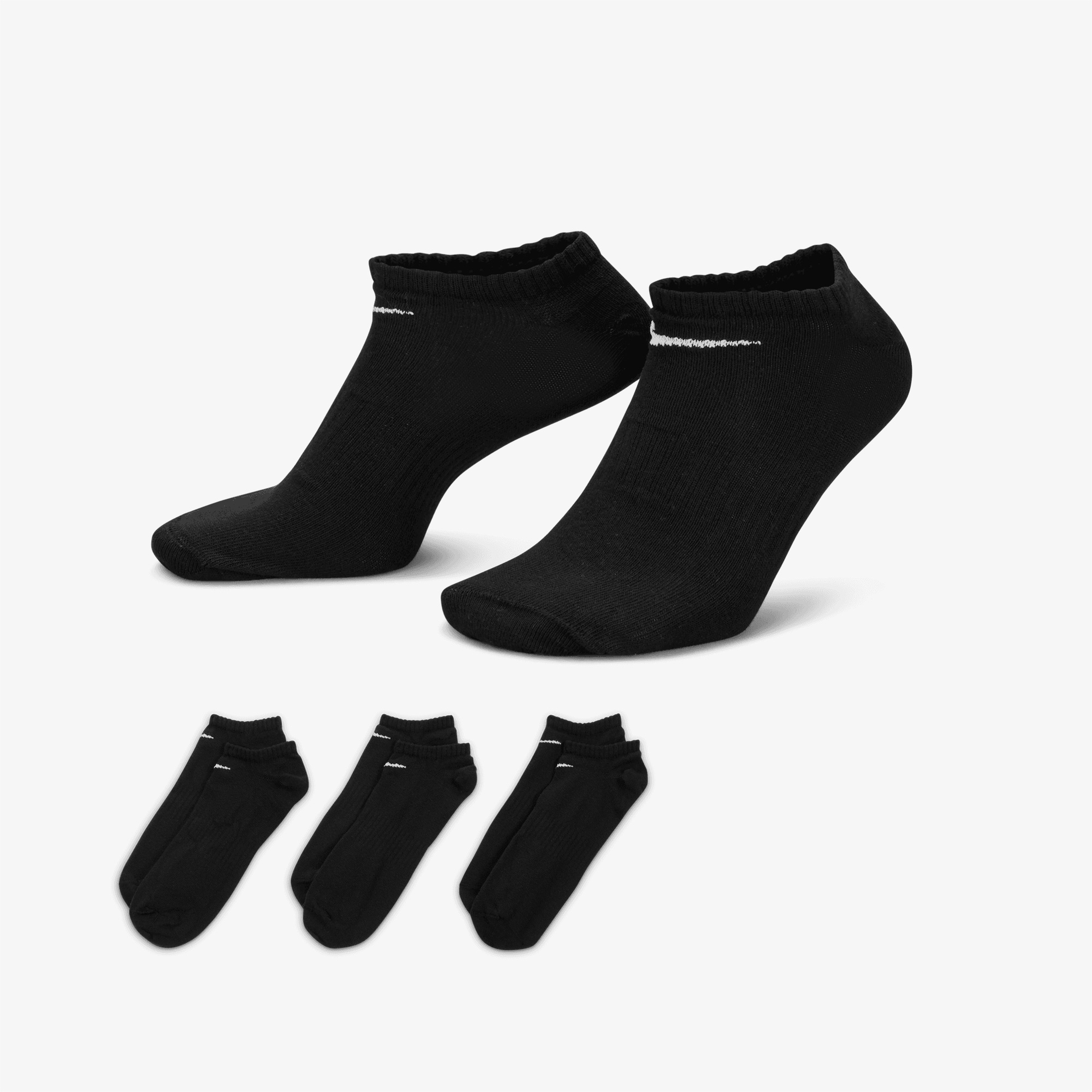 Nike Everyday Lightweight No-Show Siyah 3'lü Çorap