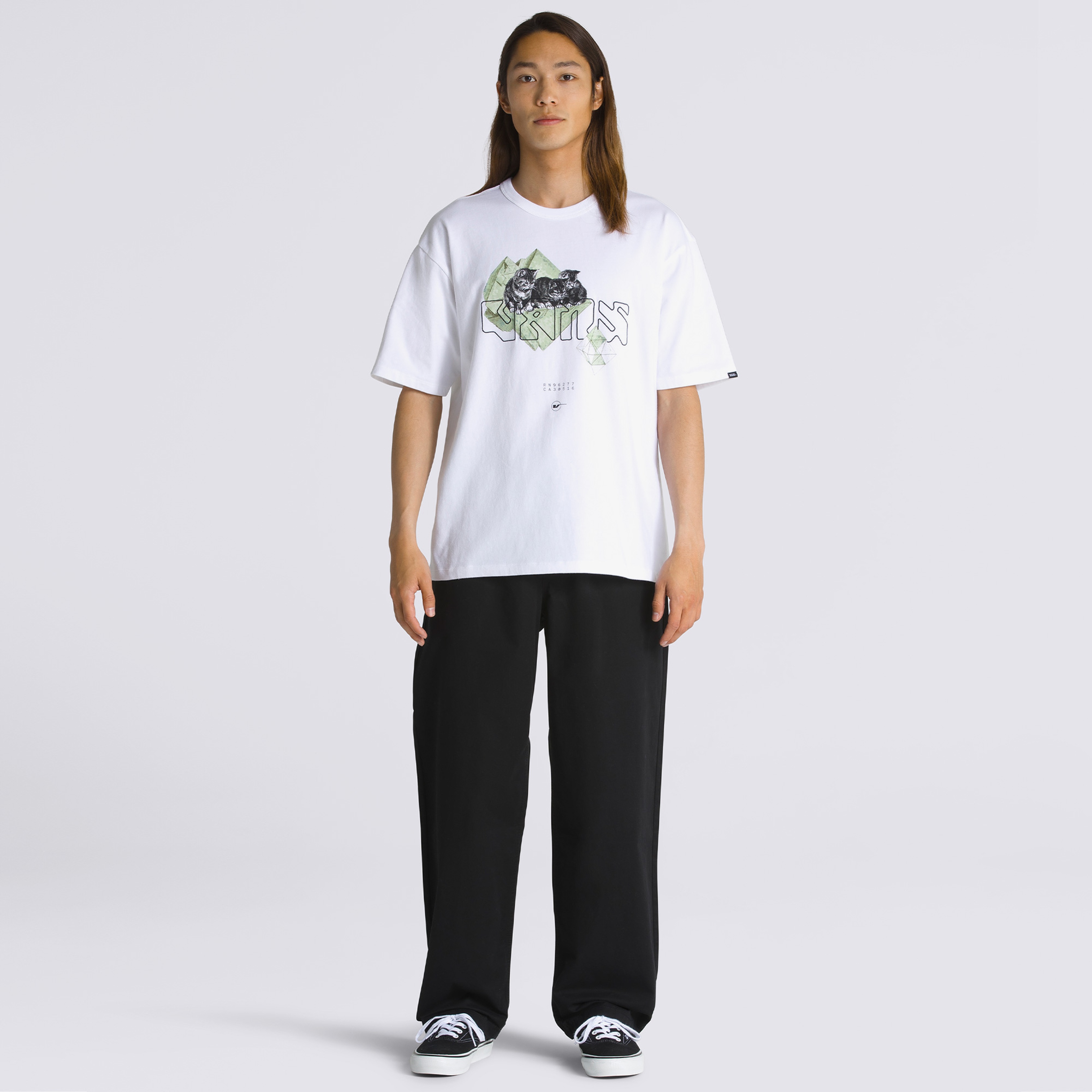 Vans Digital Kitten Erkek Beyaz T-Shirt