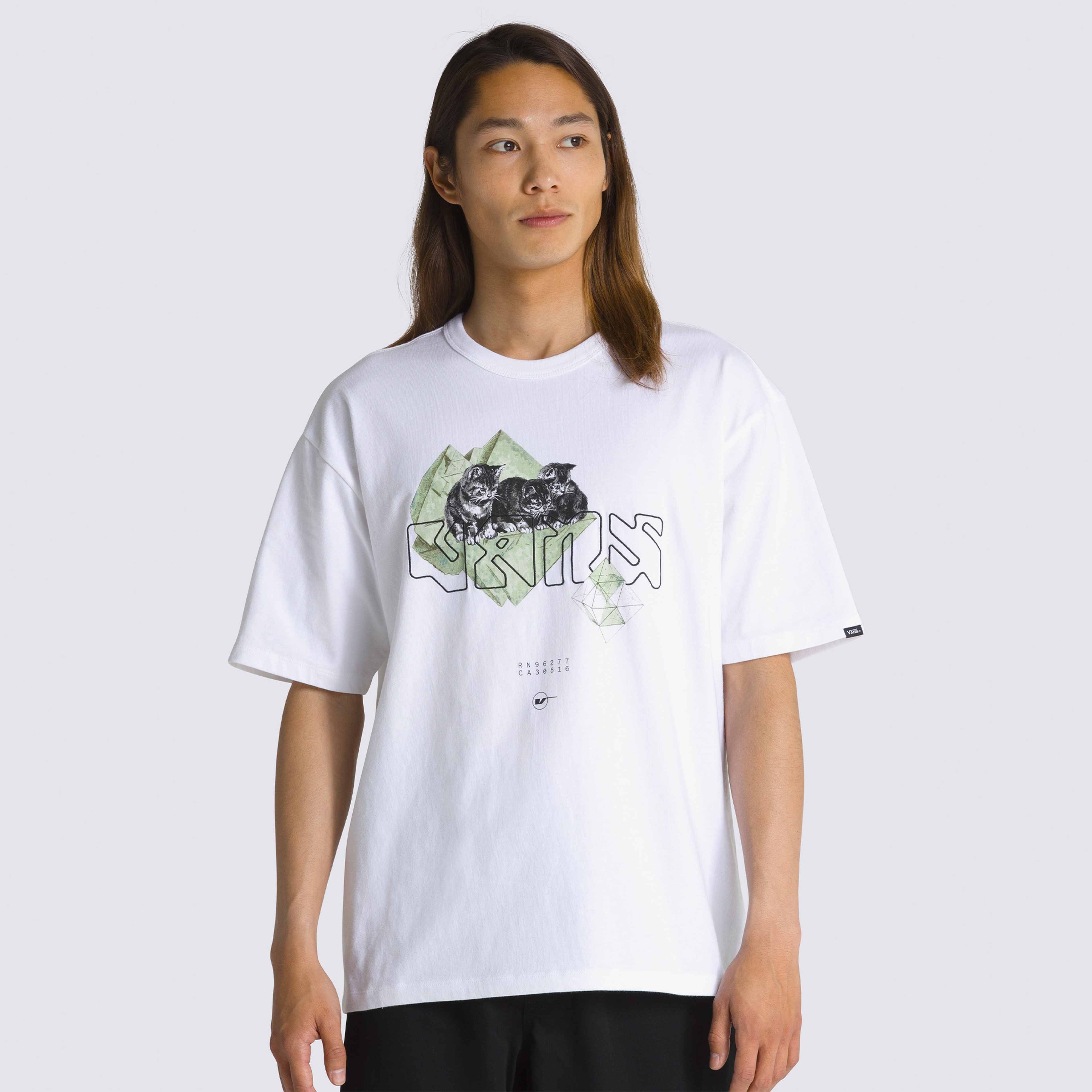 Vans Digital Kitten Erkek Beyaz T-Shirt