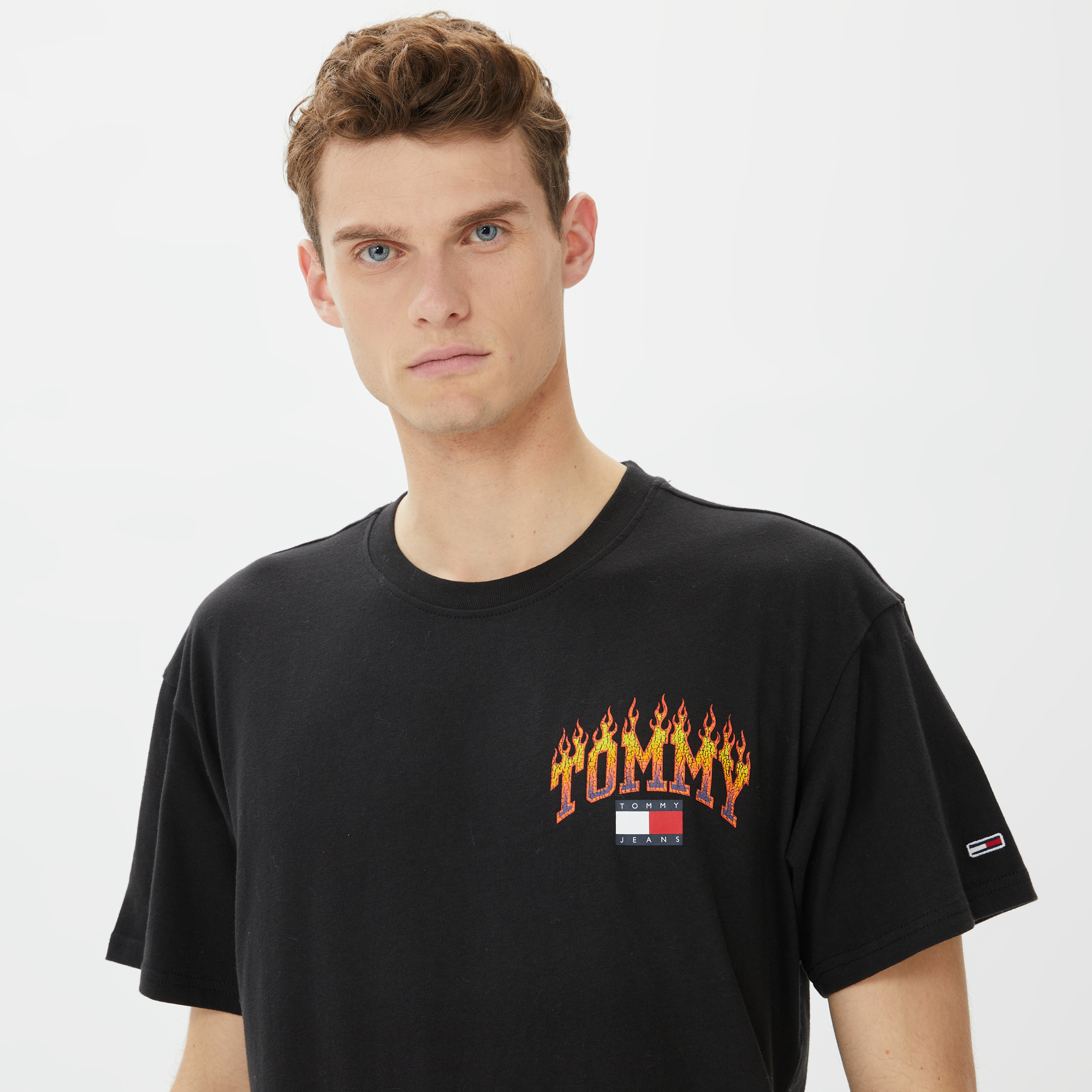 Tommy Hilfiger Relax Vintage Flame Erkek Siyah T-Shirt