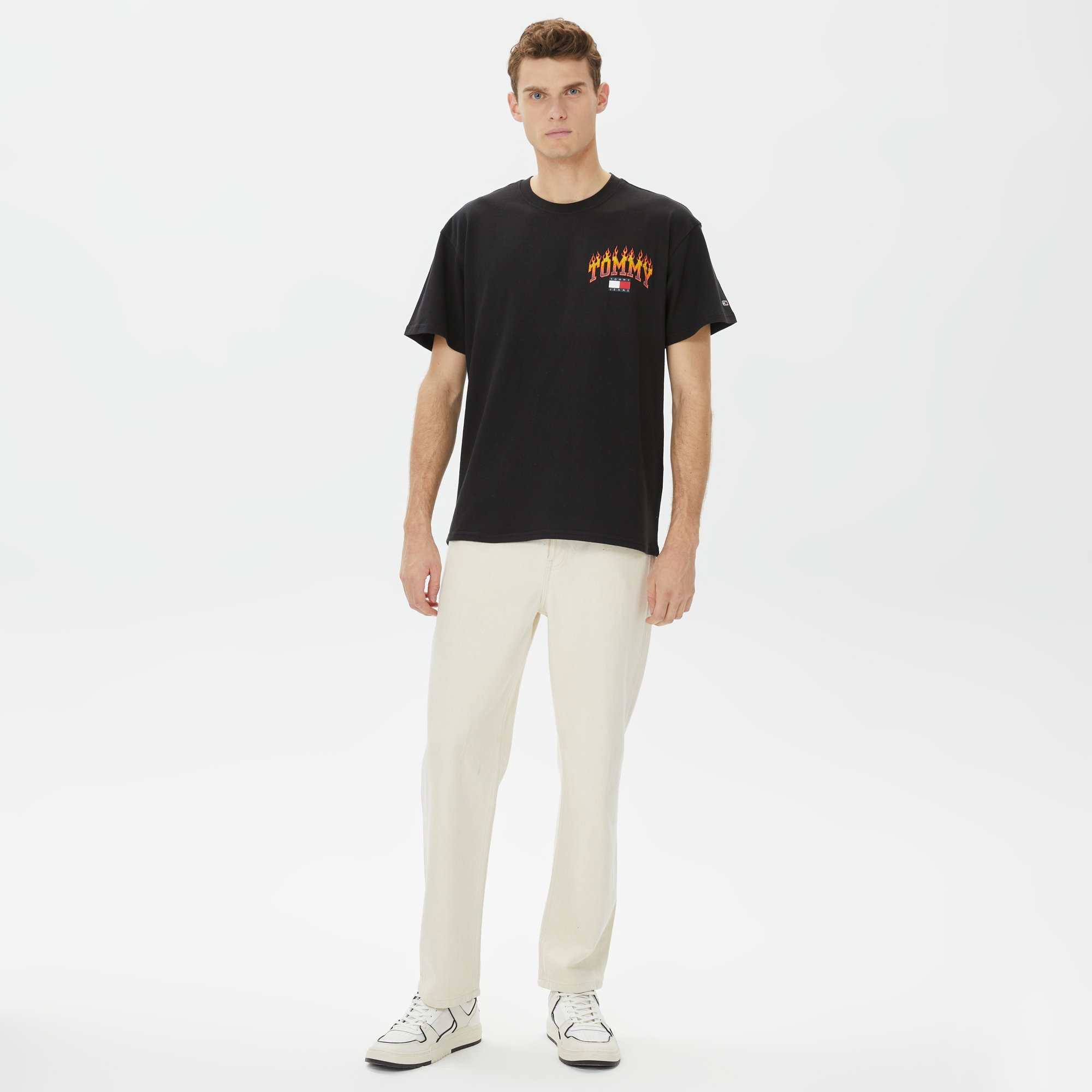 Tommy Hilfiger Relax Vintage Flame Erkek Siyah T-Shirt
