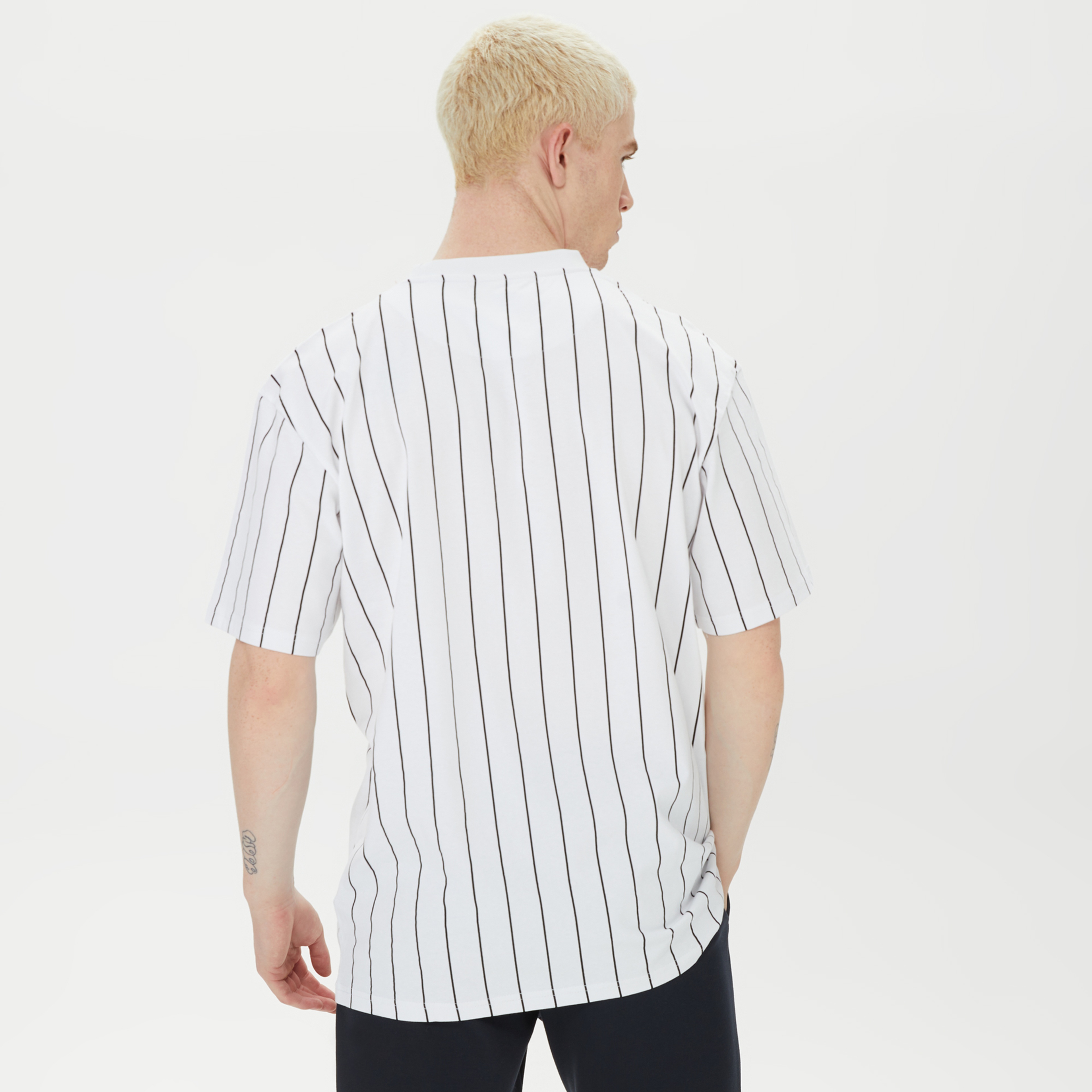 Karl Kani Small PinStripe Erkek Beyaz T-Shirt