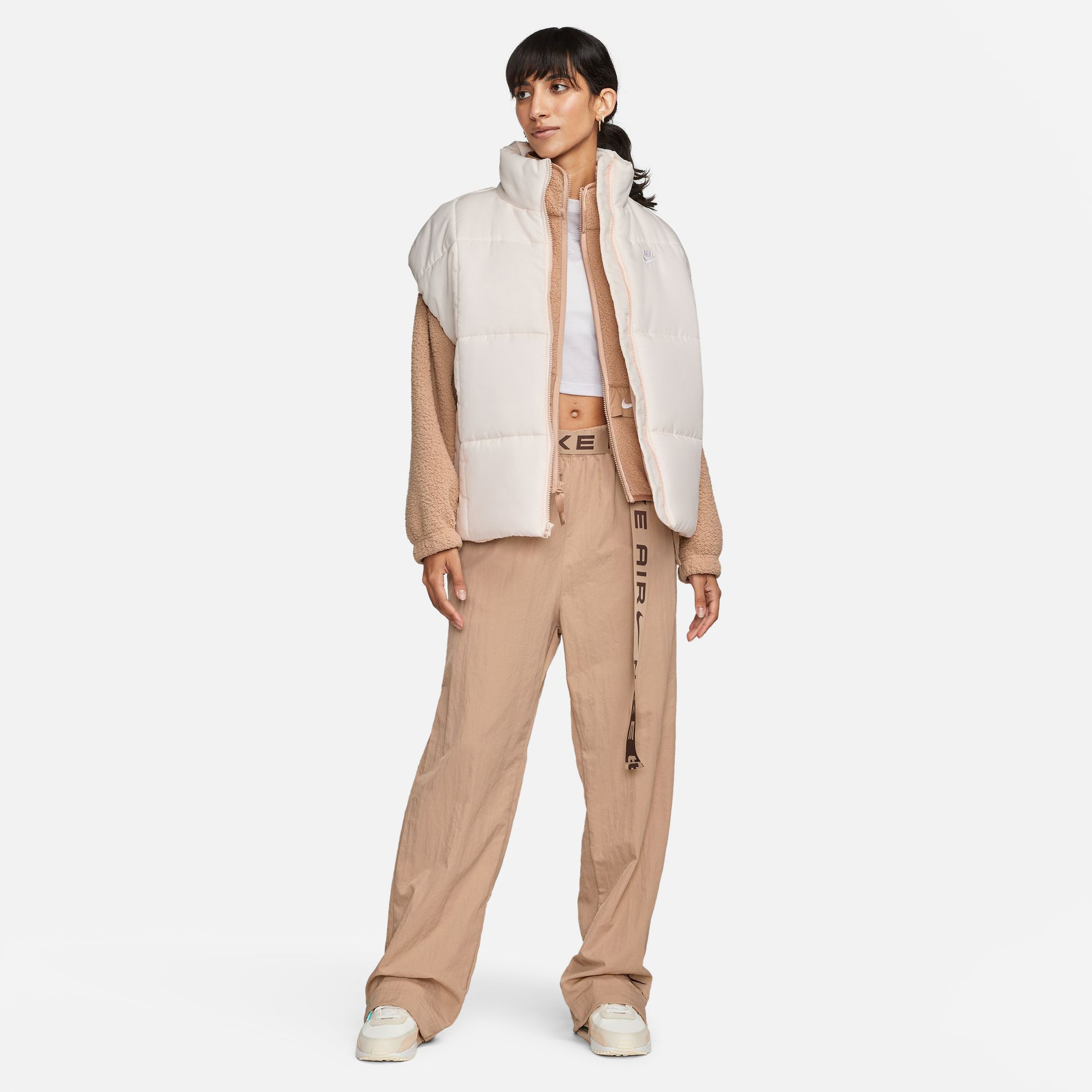 Nike Sportswear Therma Fit Classic Vest Kadın Krem Yelek