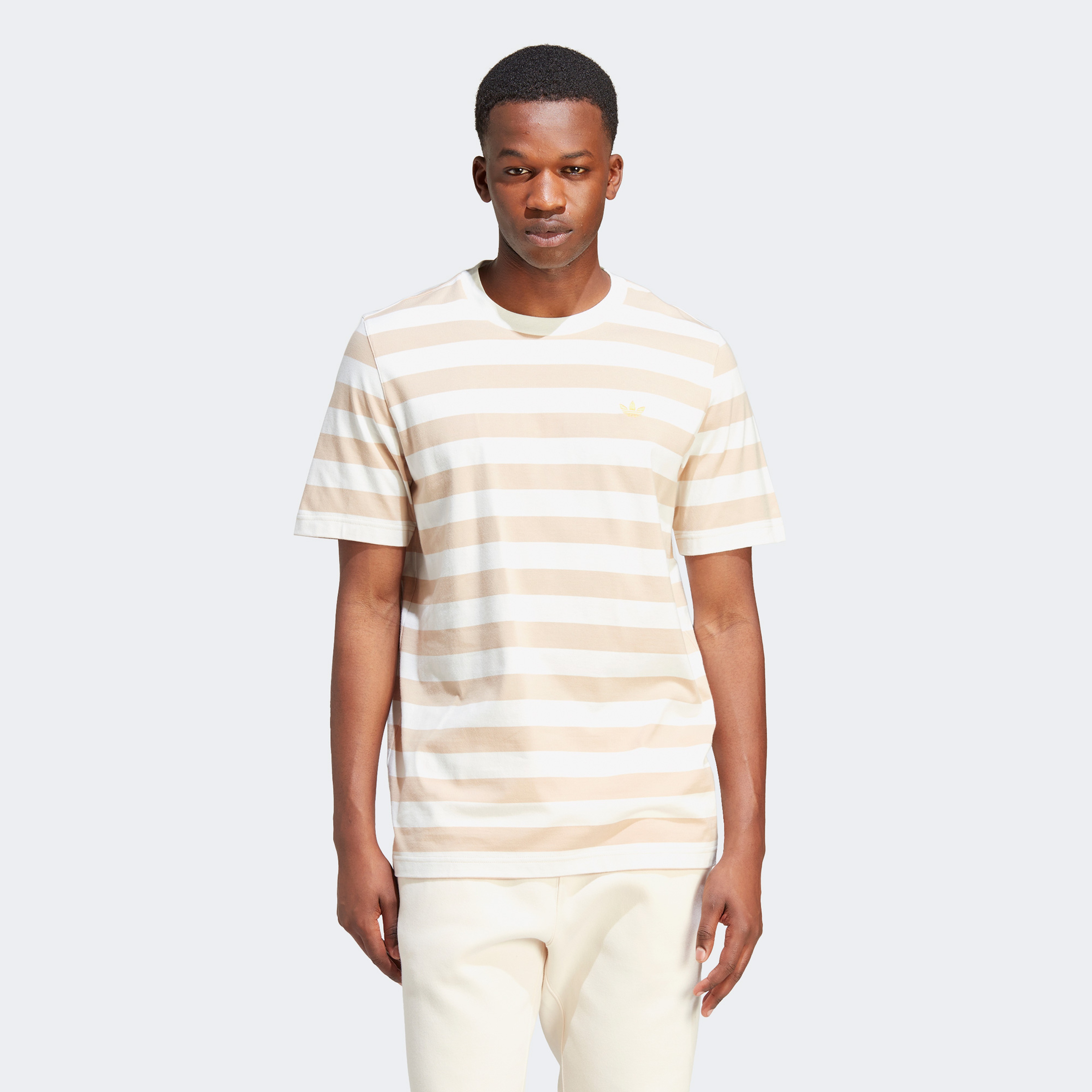 adidas Striped Originals Erkek Krem T-Shirt