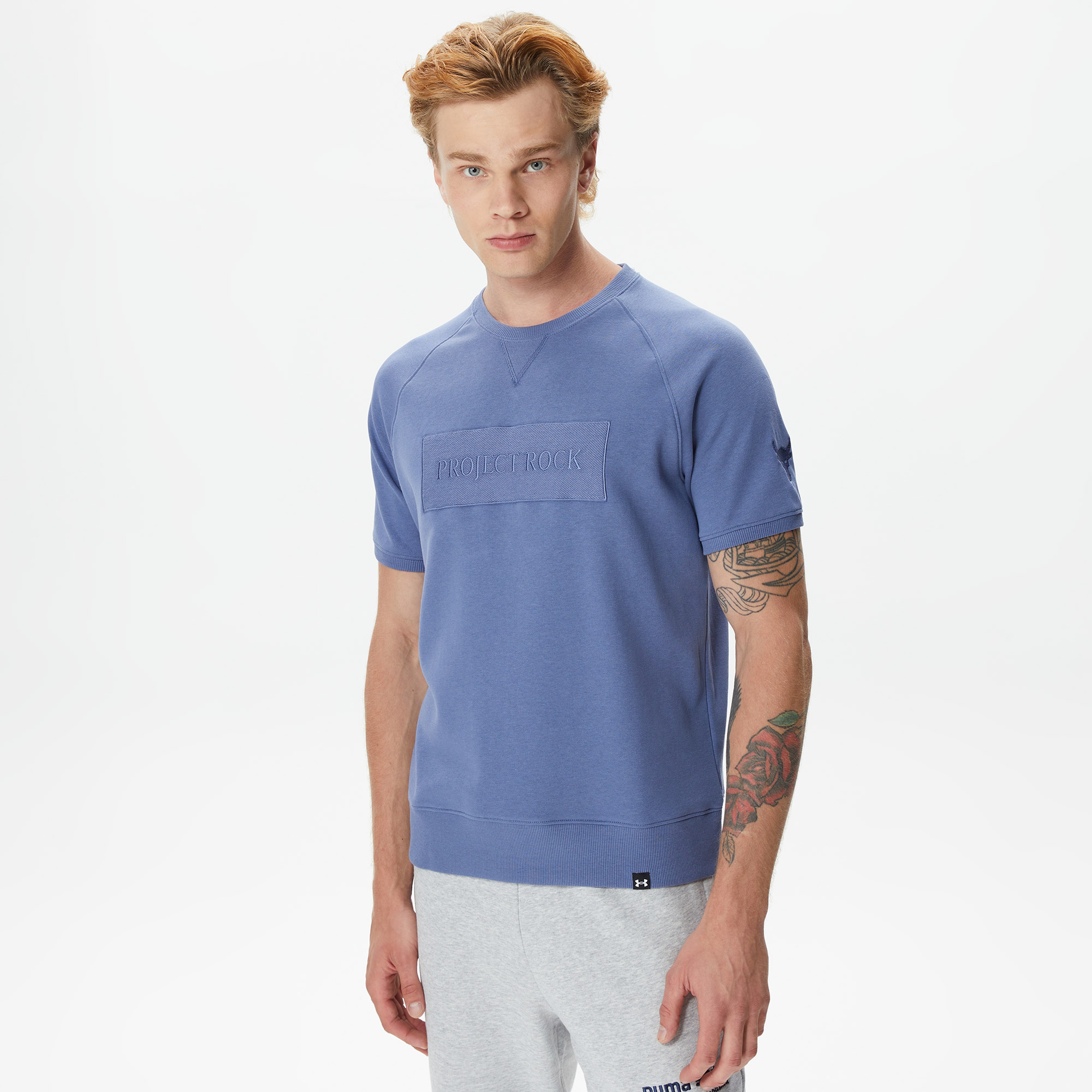 Under Armour Pjt Rock Terry Gym Erkek Mavi T-Shirt