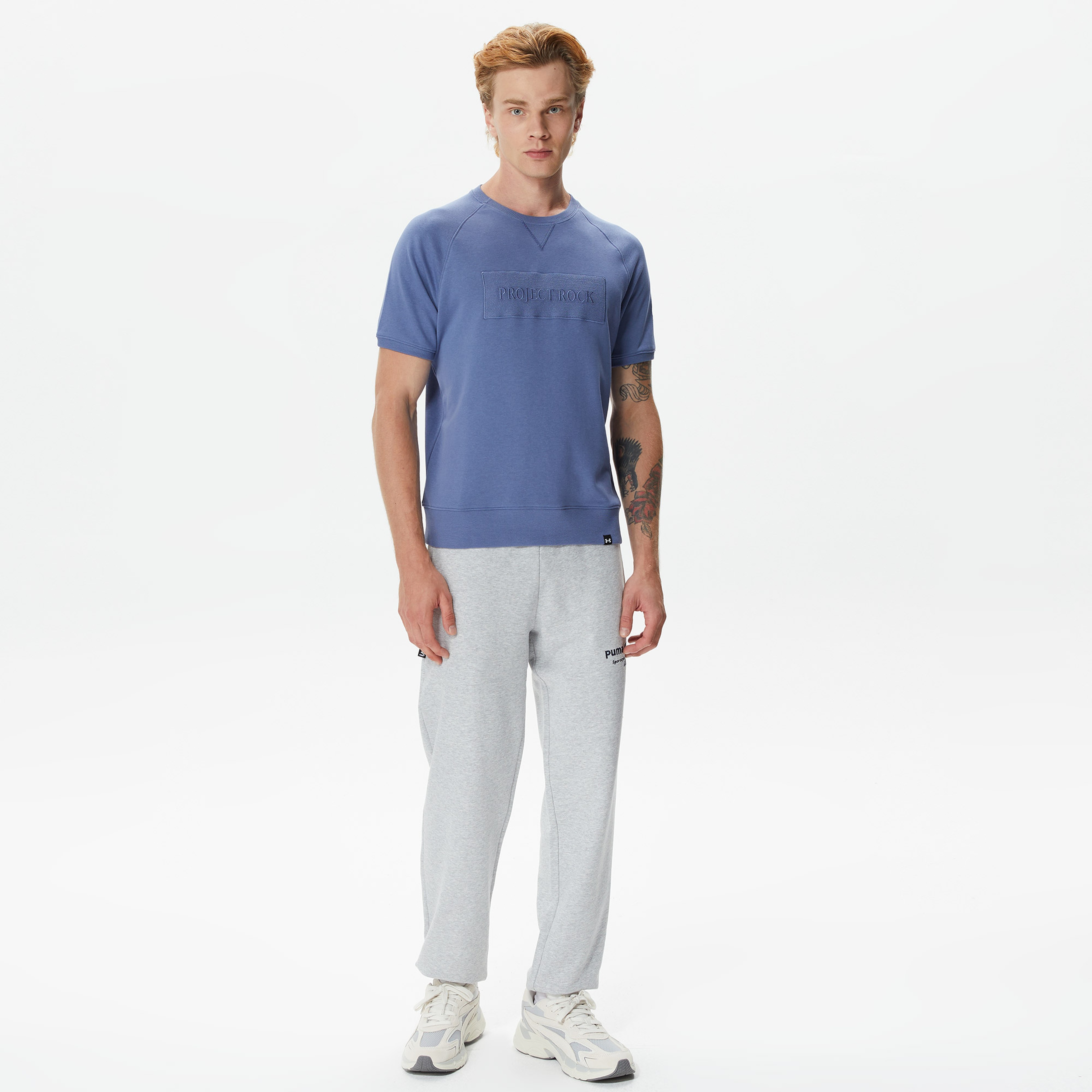 Under Armour Pjt Rock Terry Gym Erkek Mavi T-Shirt