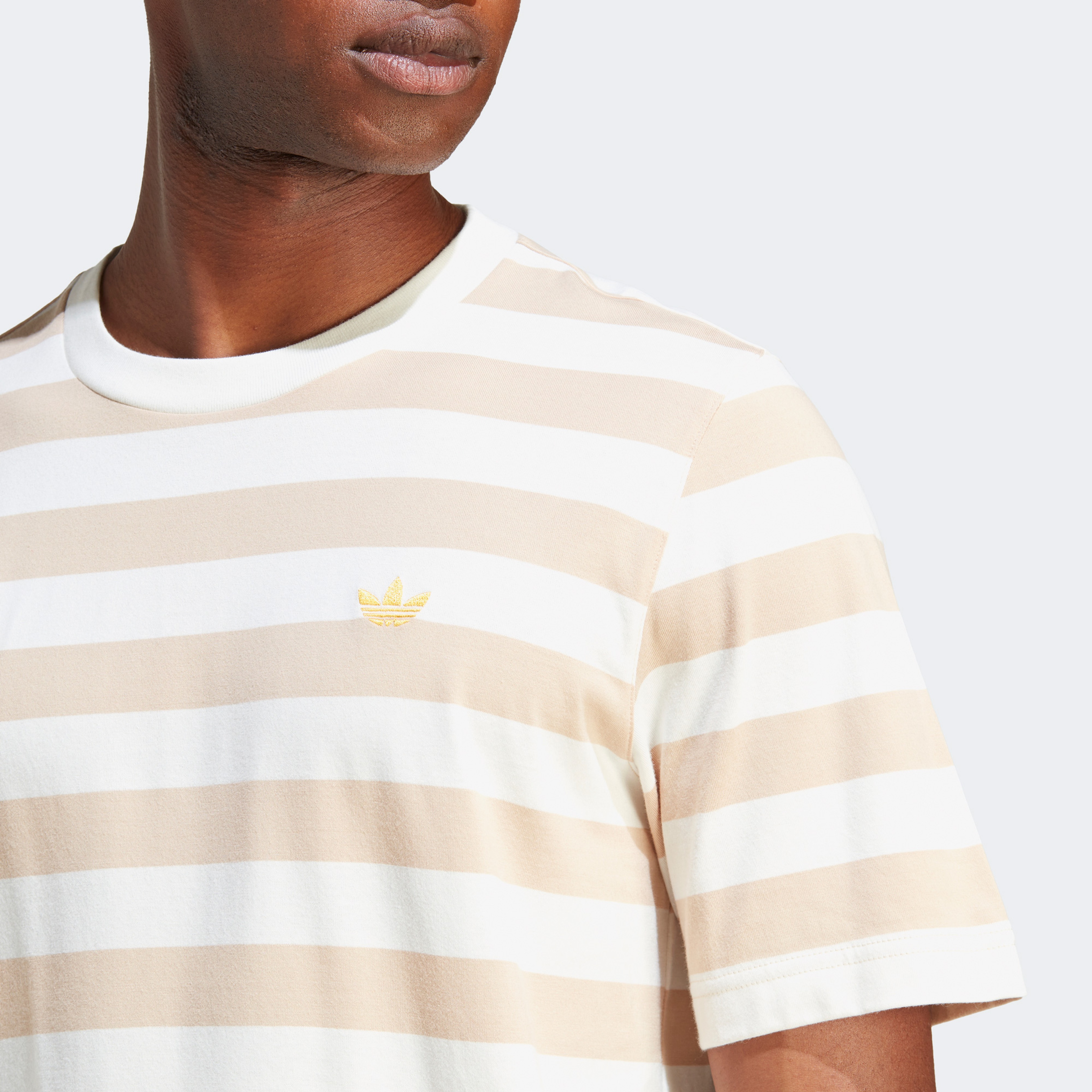 adidas Striped Originals Erkek Krem T-Shirt