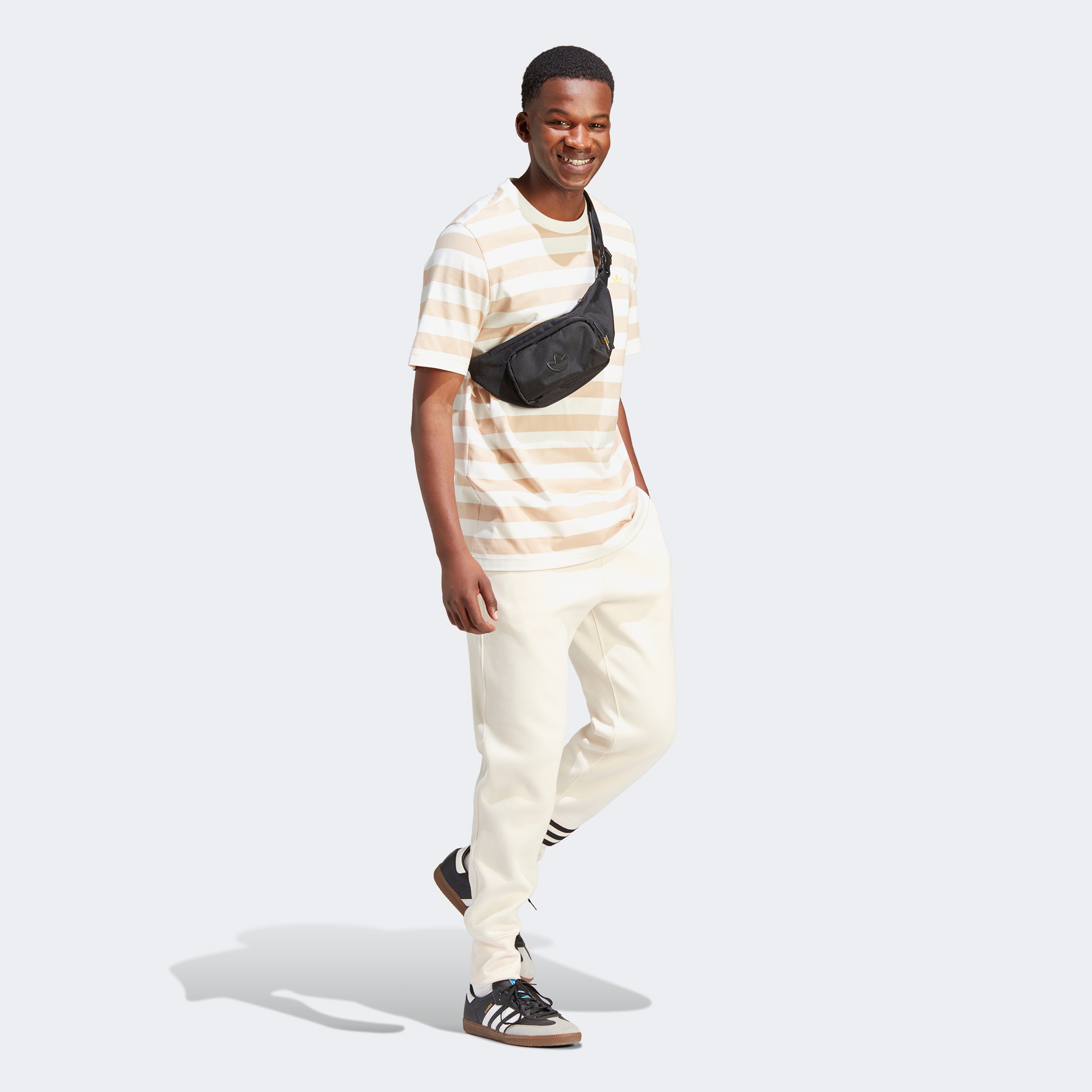 adidas Striped Originals Erkek Krem T-Shirt