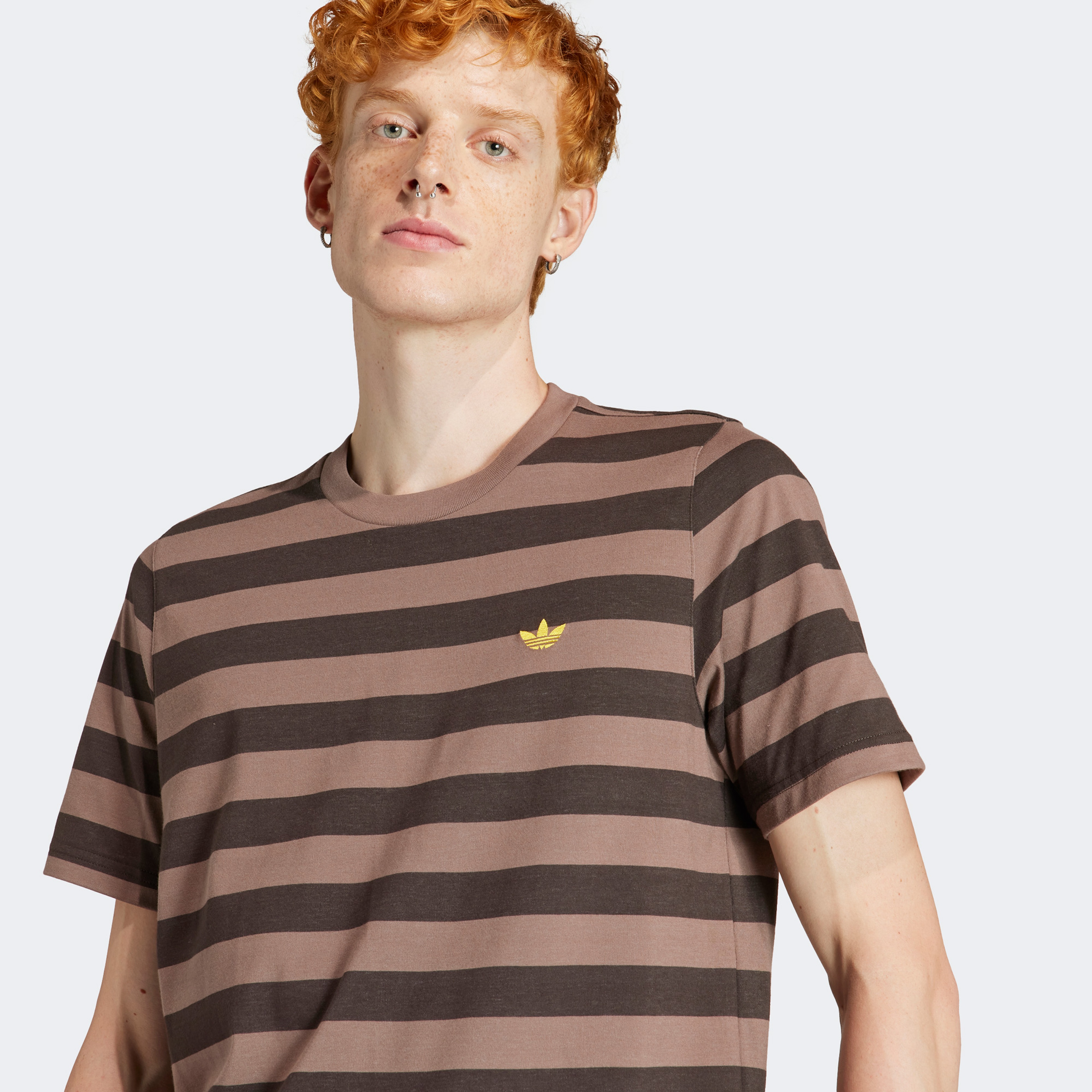 adidas Striped Originals Erkek Kahverengi T-Shirt