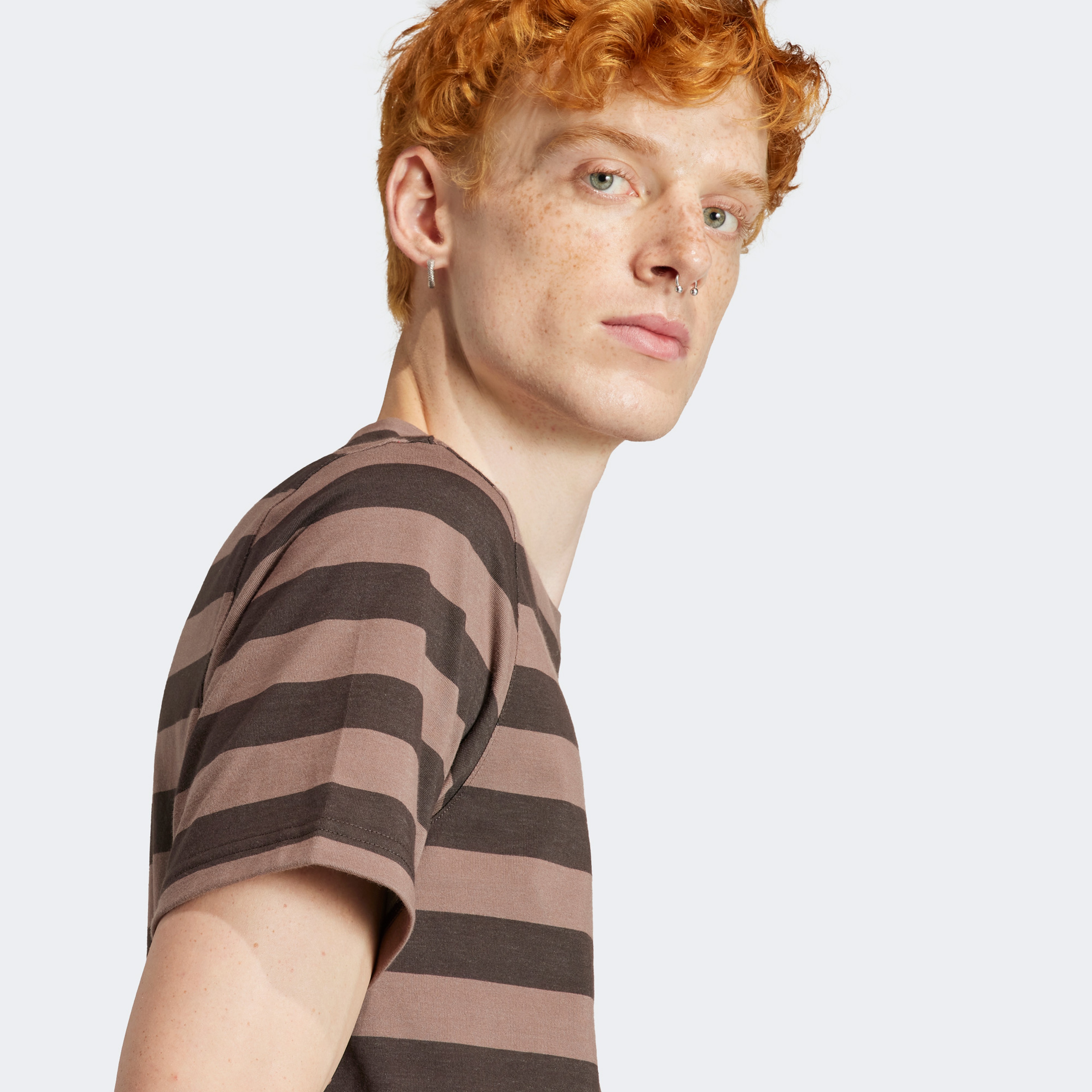 adidas Striped Originals Erkek Kahverengi T-Shirt