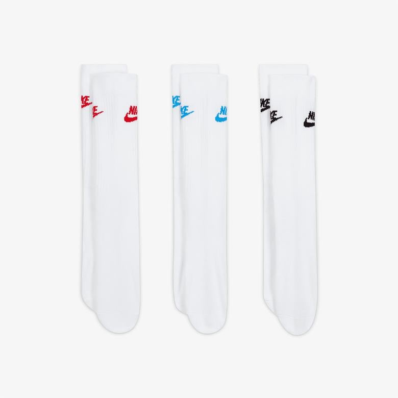 Nike Sportswear Everyday Essential Unisex 3'lü Beyaz Çorap