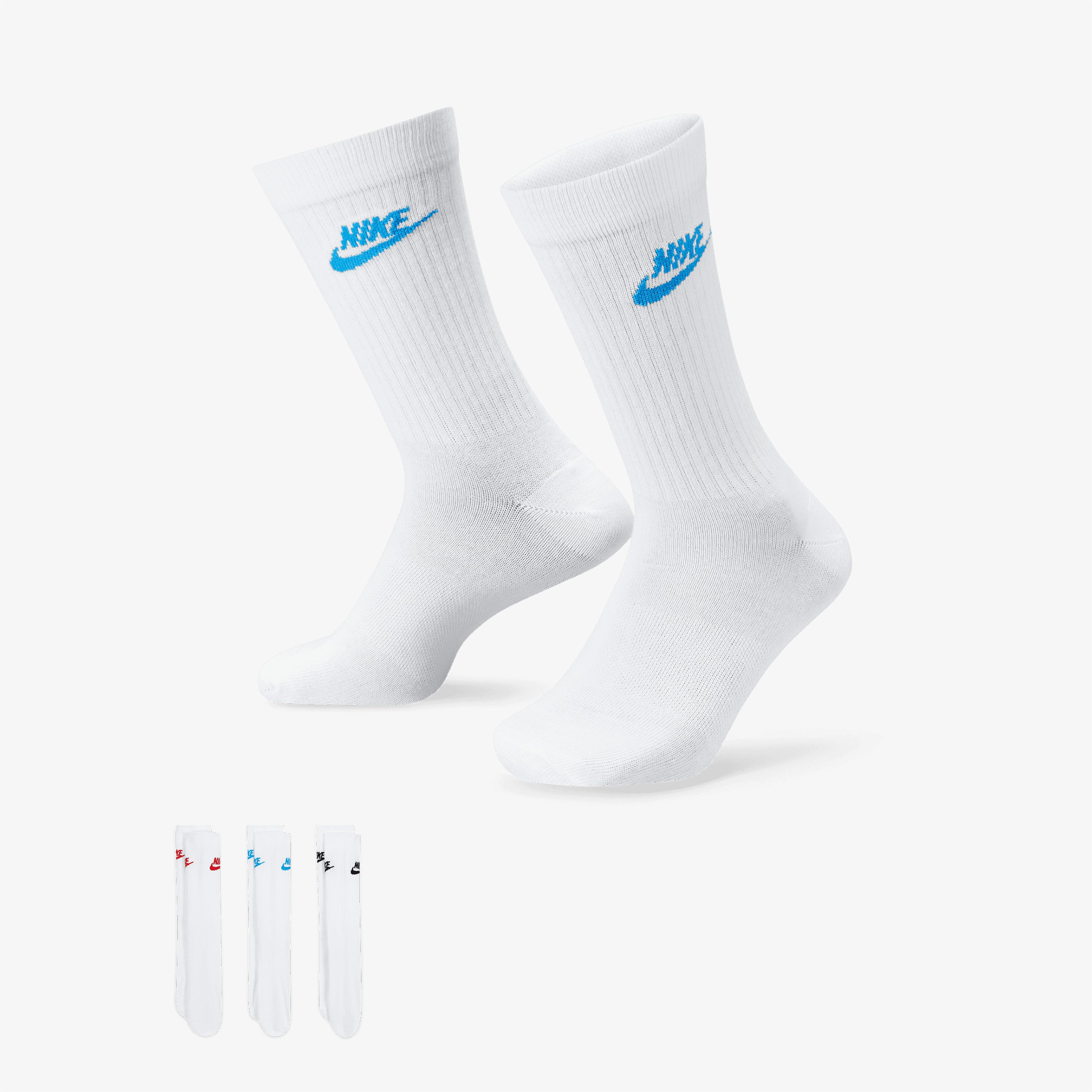 Nike Sportswear Everyday Essential Unisex 3'lü Beyaz Çorap