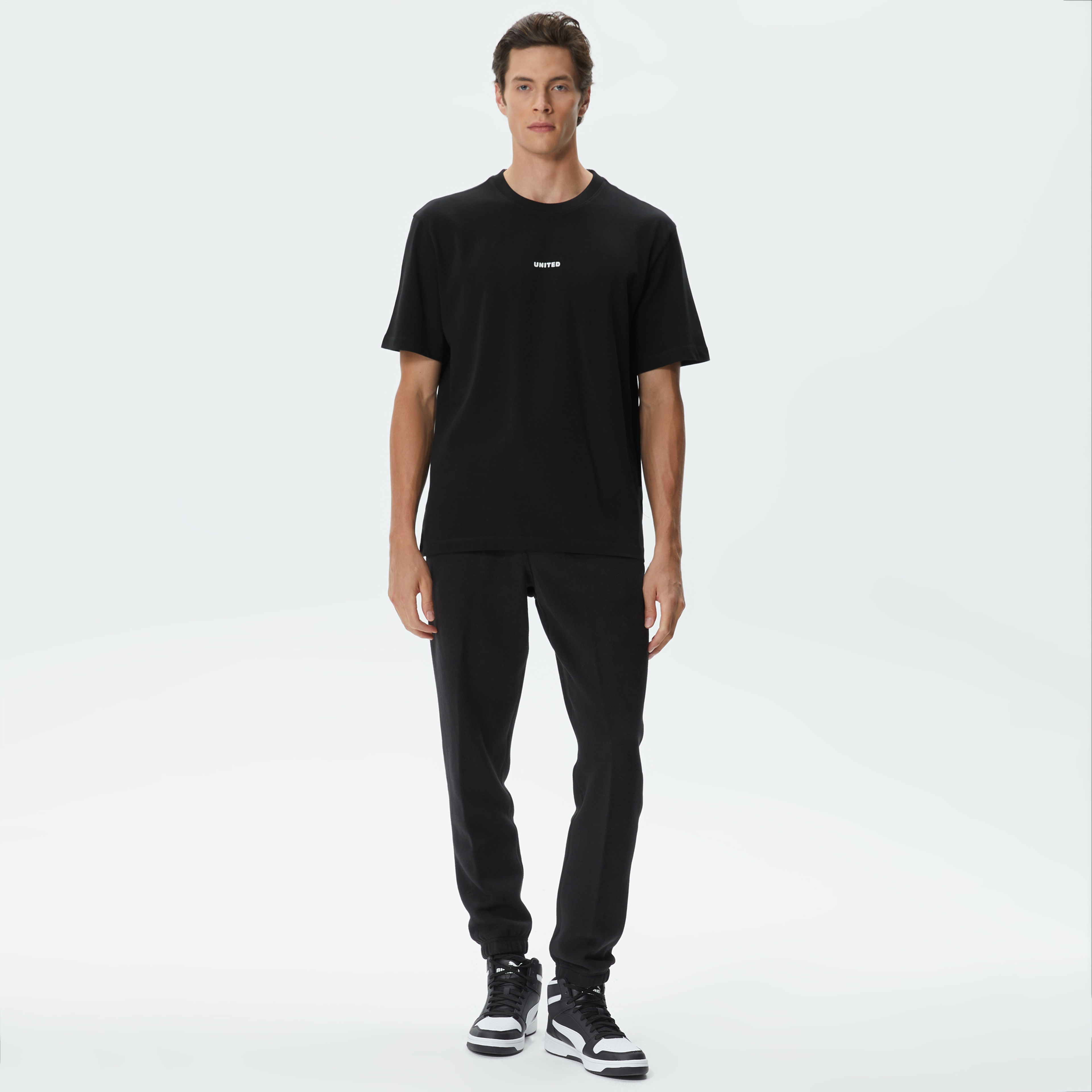 UNITED4 Classic Erkek Siyah T-Shirt