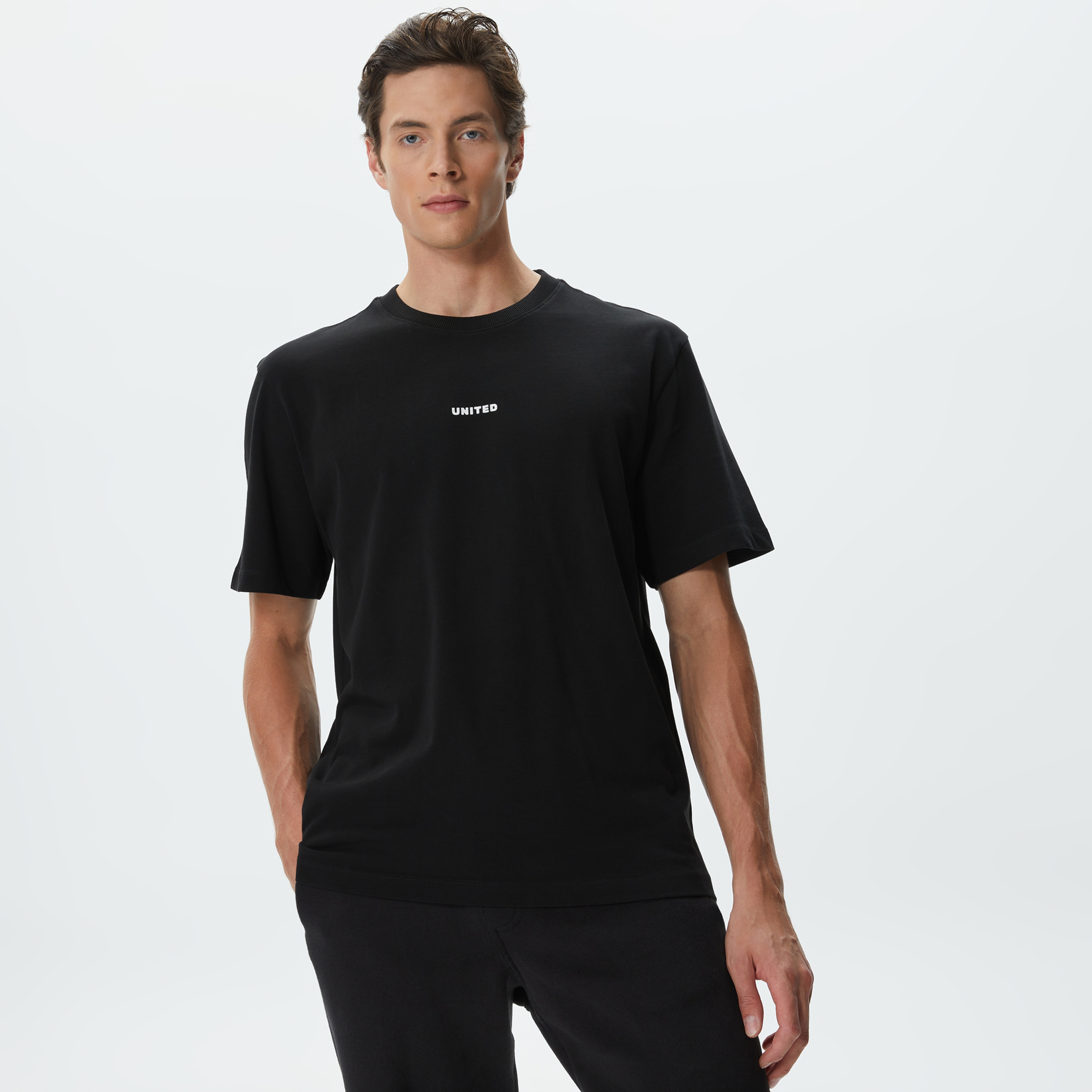 UNITED4 Classic Erkek Siyah T-Shirt