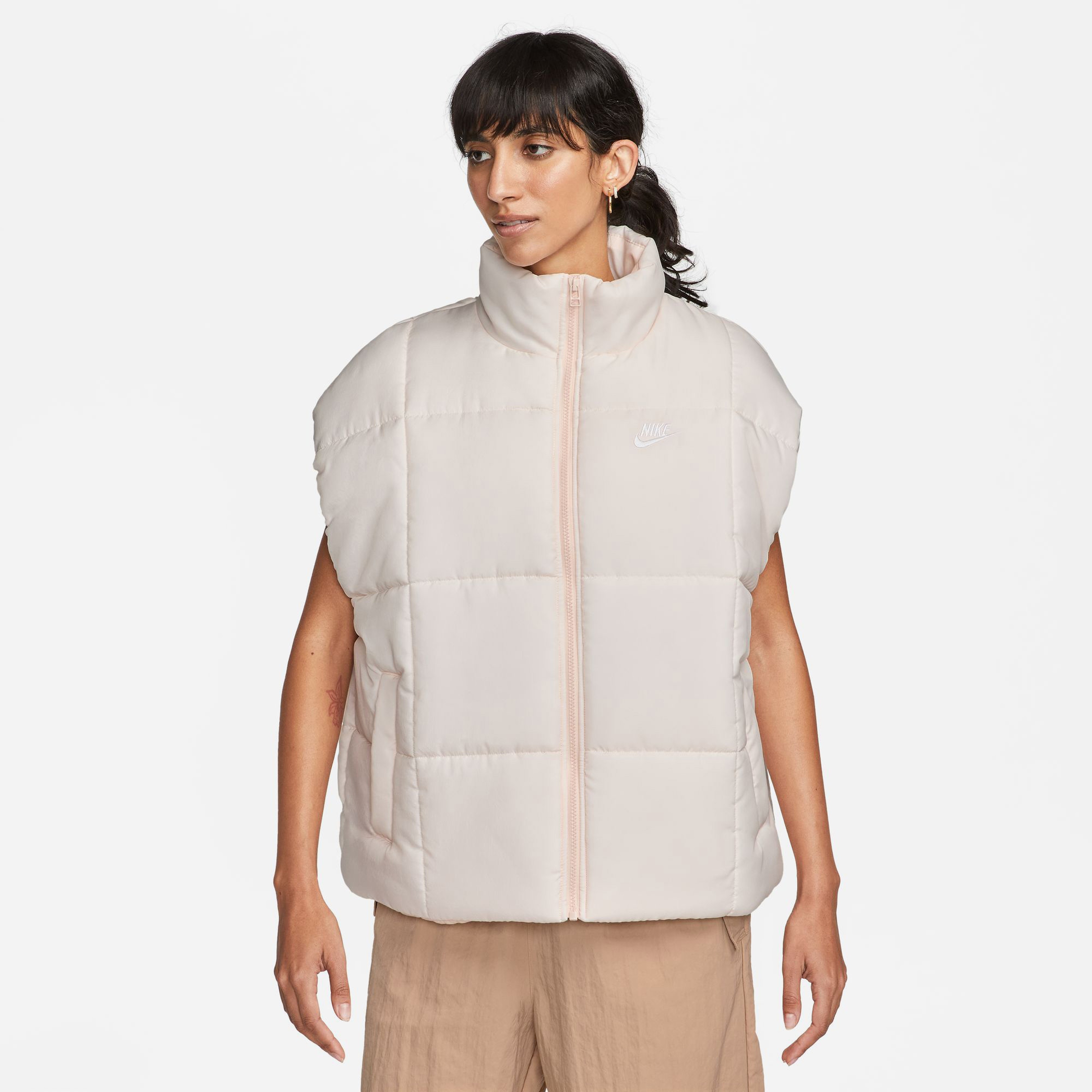 Nike Sportswear Therma Fit Classic Vest Kadın Krem Yelek