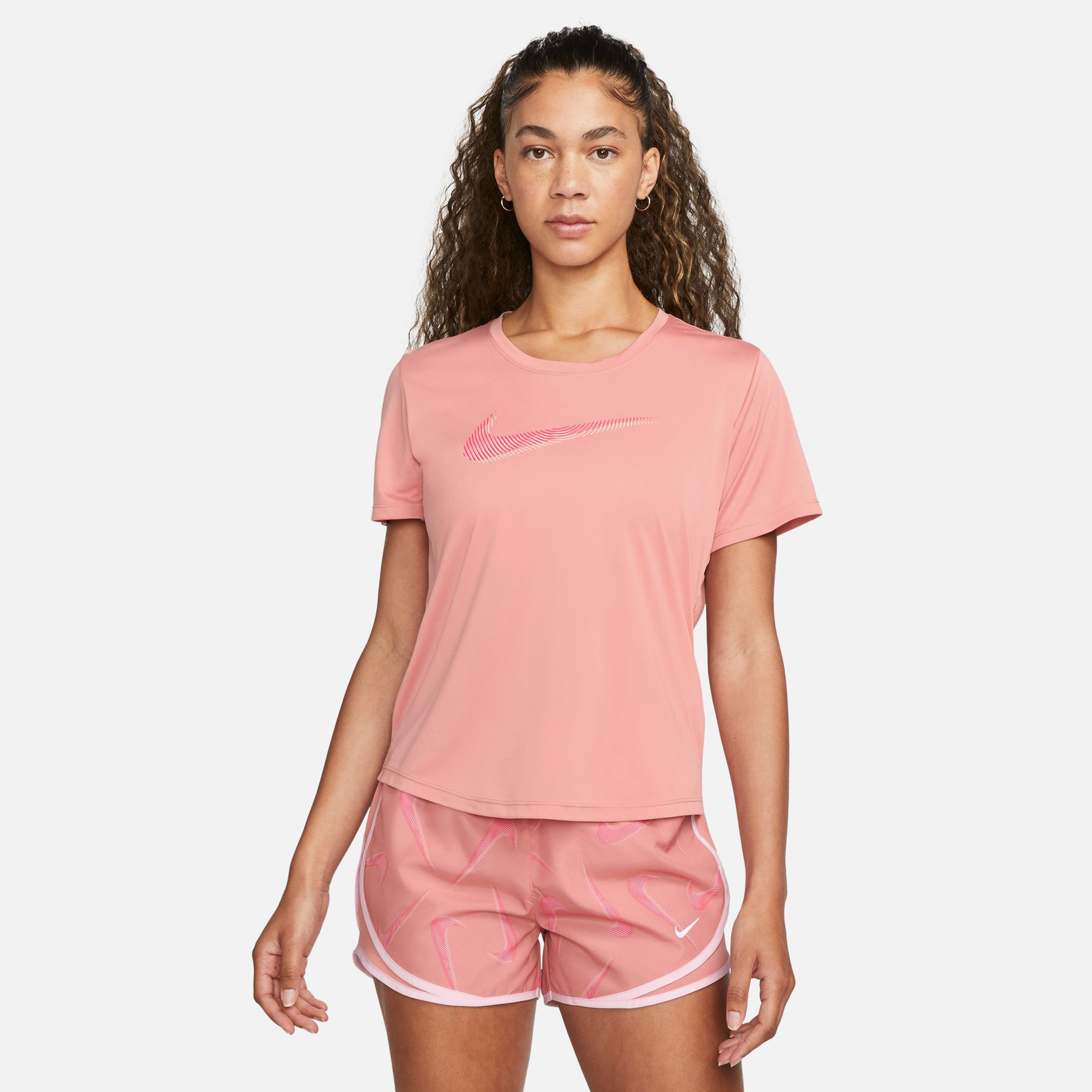 Nike Dri-Fit Swoosh Kadın Pembe Koşu T-Shirt